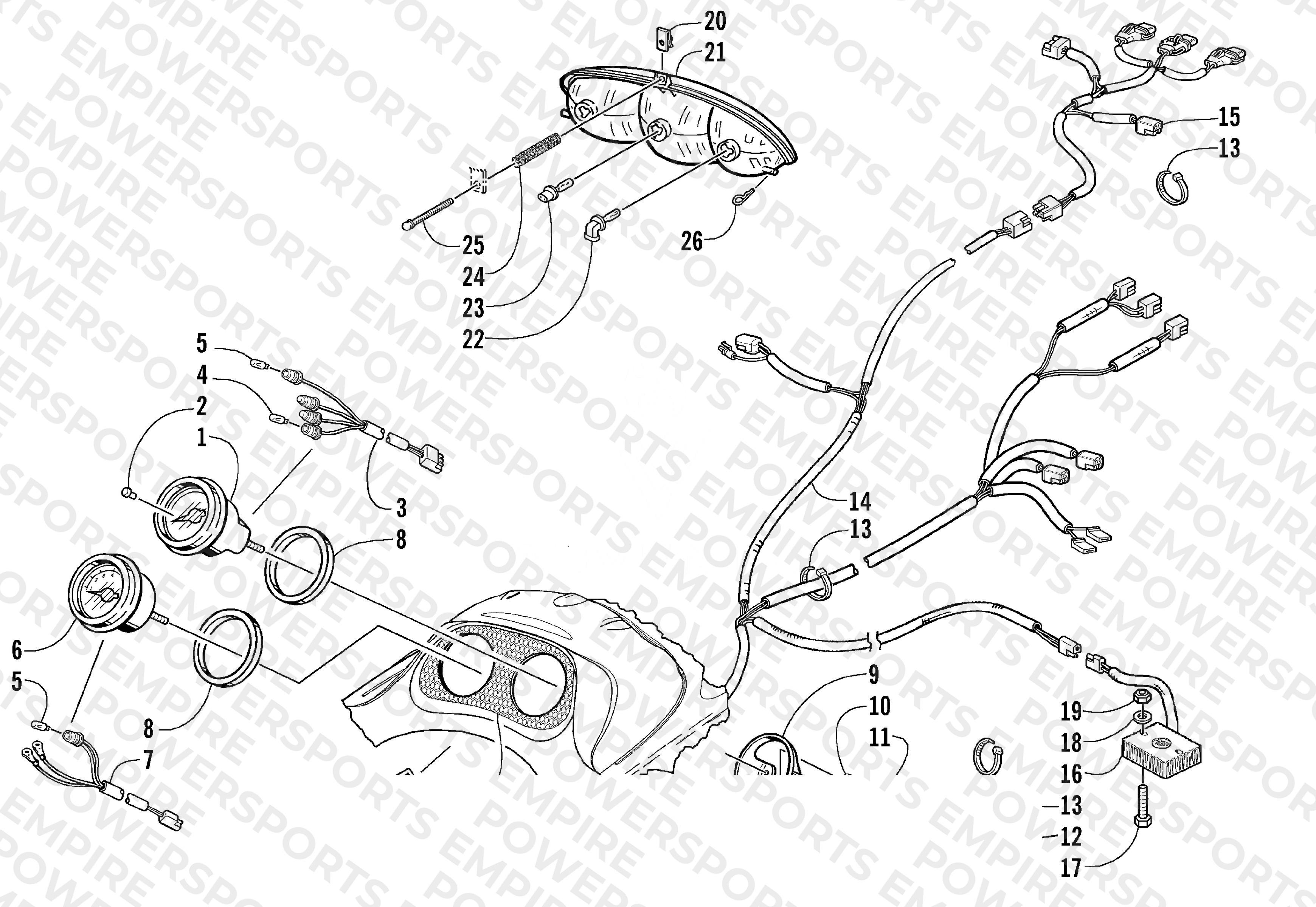 HEADLIGHT, INSTRUMENTS, AND WIRING ASSEMBLIES
