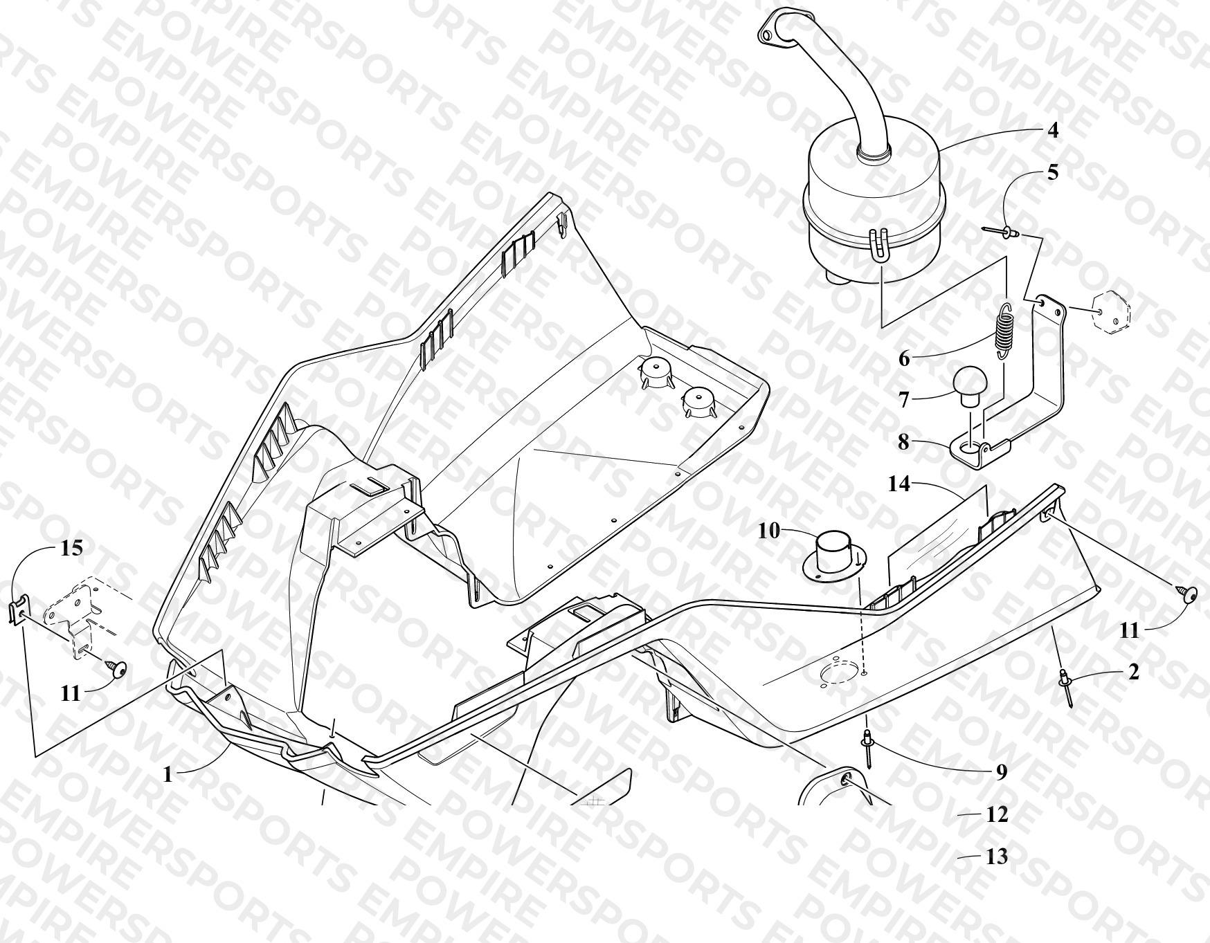 BELLY PAN AND EXHAUST ASSEMBLIES