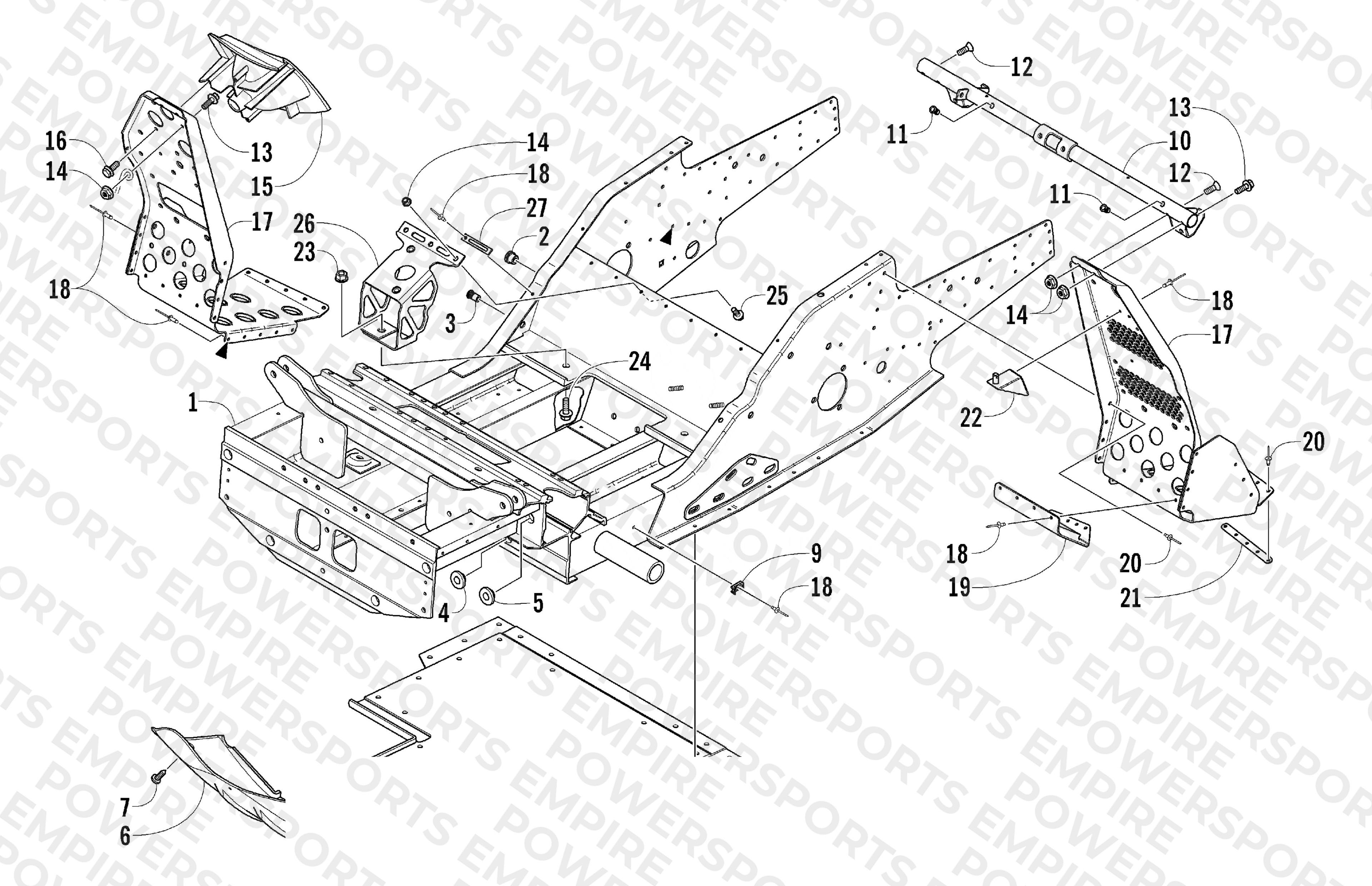 FRONT FRAME AND FOOTREST ASSEMBLY