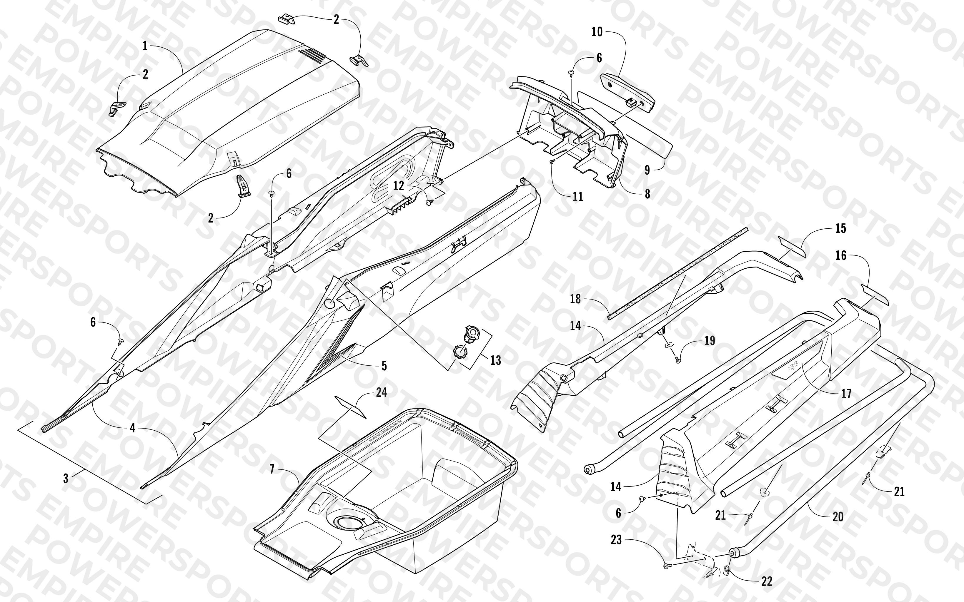REAR BUMPER, STORAGE, AND TAILLIGHT ASSEMBLY