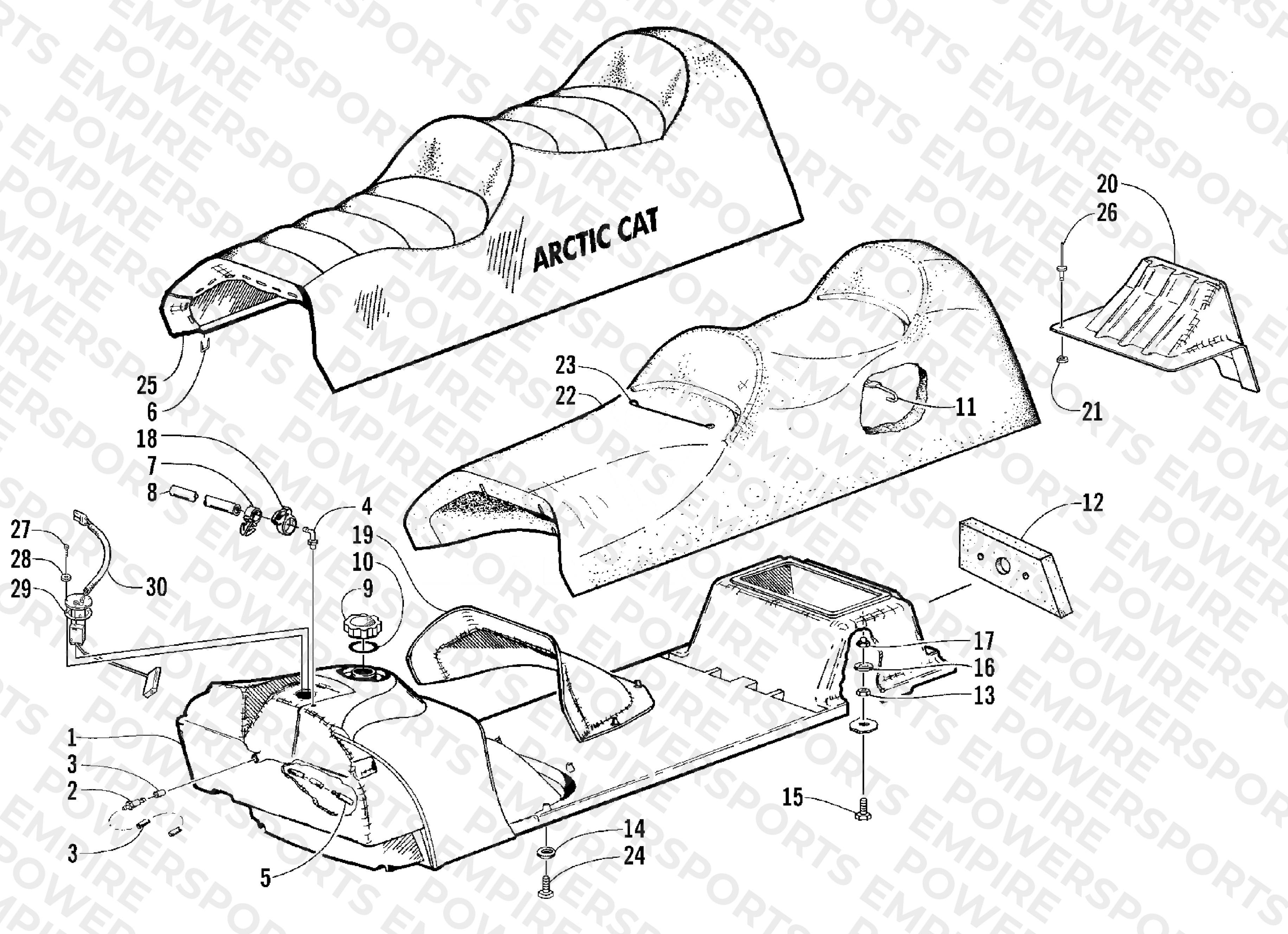 GAS TANK AND SEAT ASSEMBLY