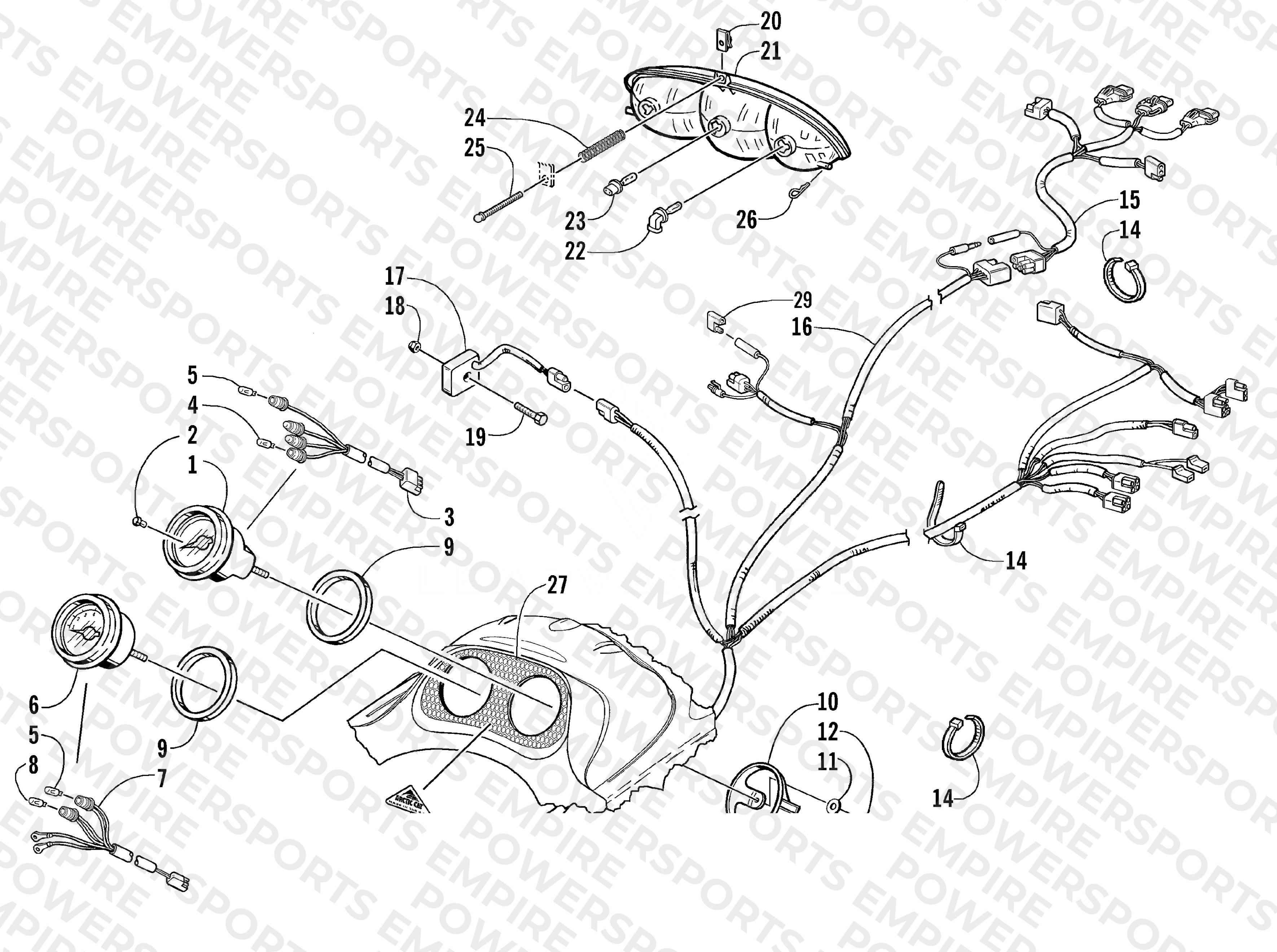 HEADLIGHT, INSTRUMENTS, AND WIRING ASSEMBLIES