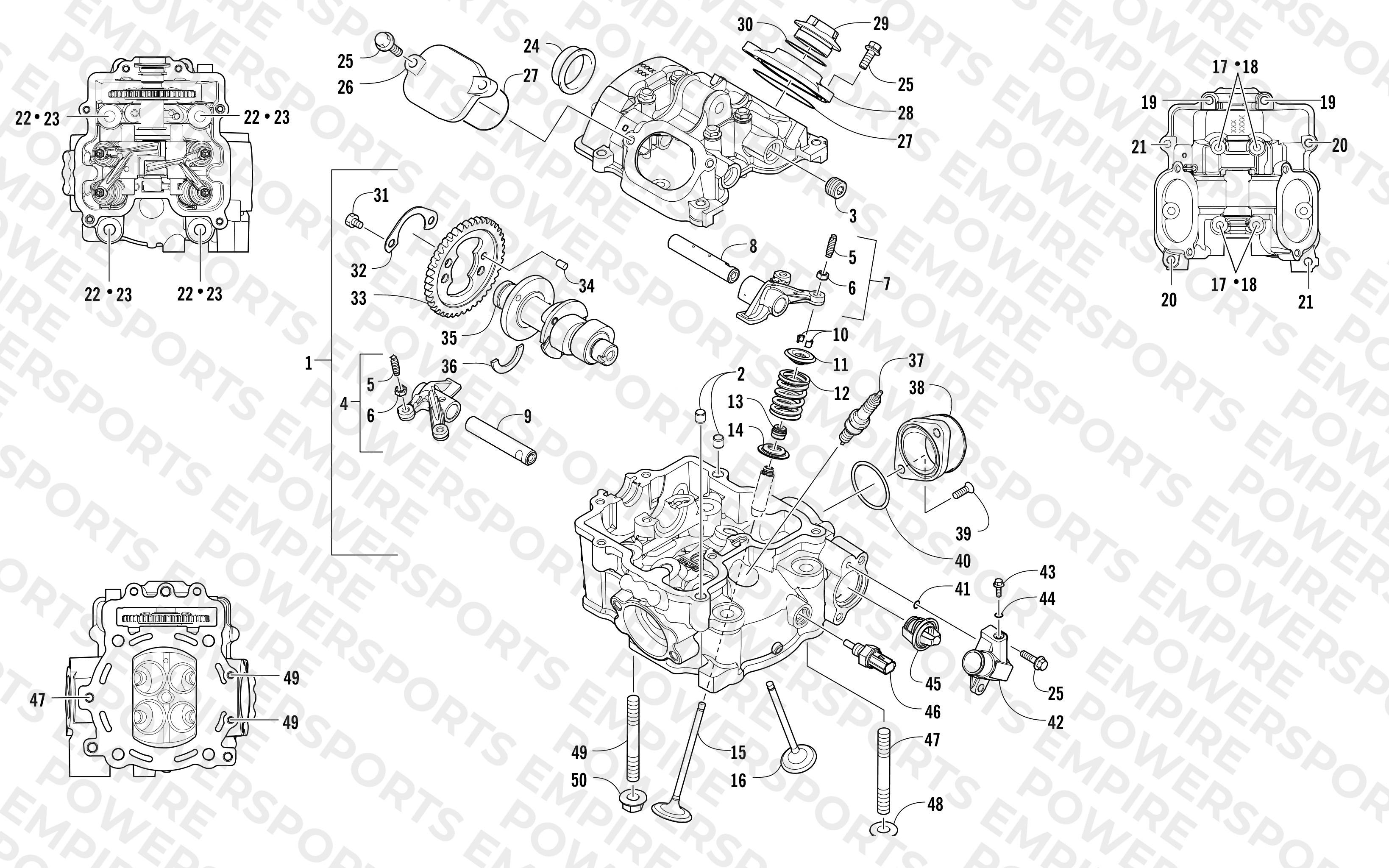 CYLINDER HEAD AND CAMSHAFT/VALVE ASSEMBLY