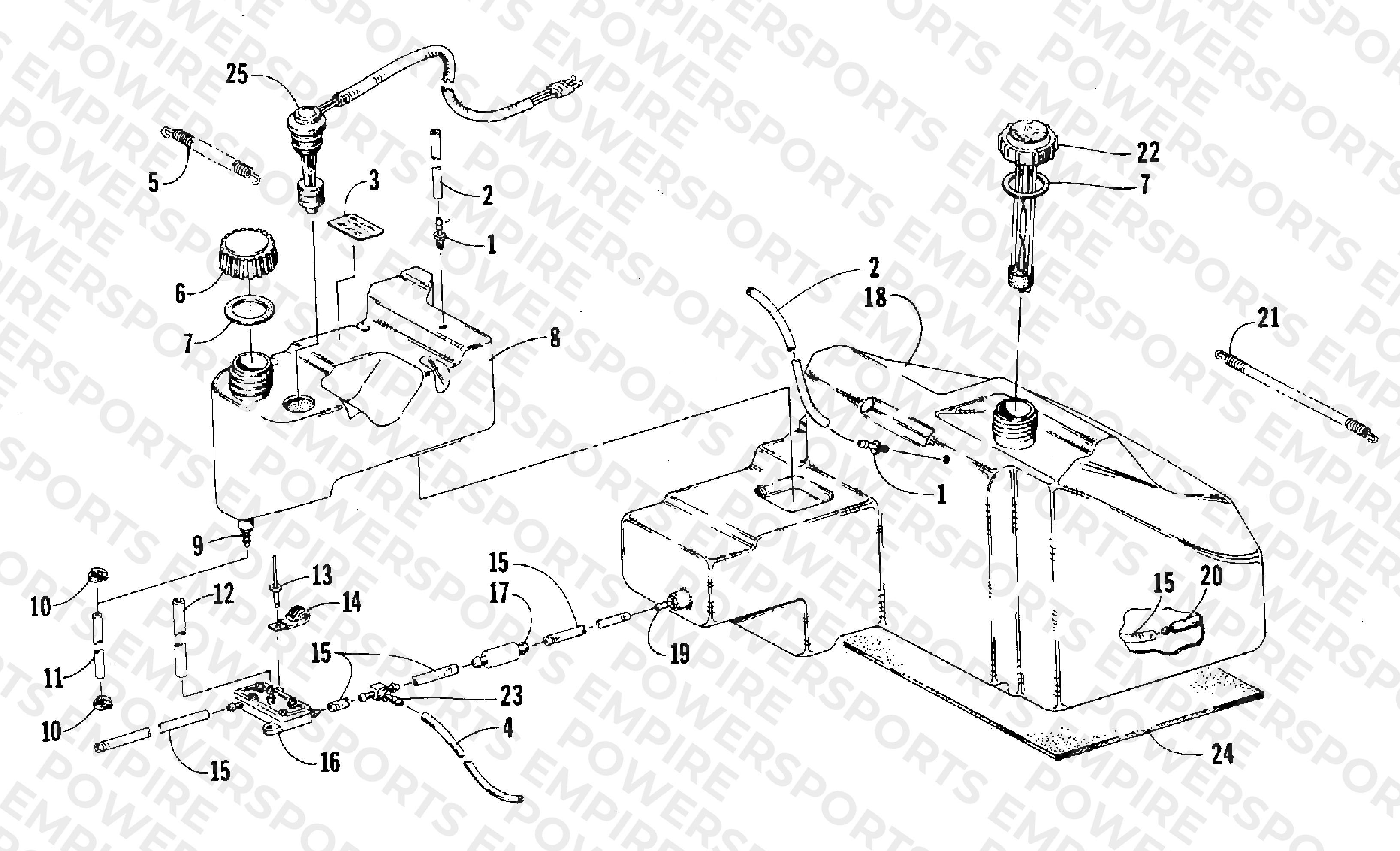 GAS AND OIL TANK ASSEMBLY