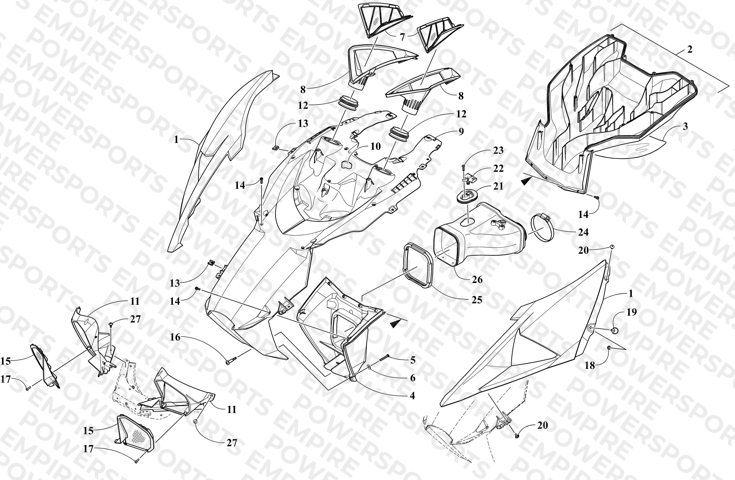 HOOD AND AIR INTAKE ASSEMBLY