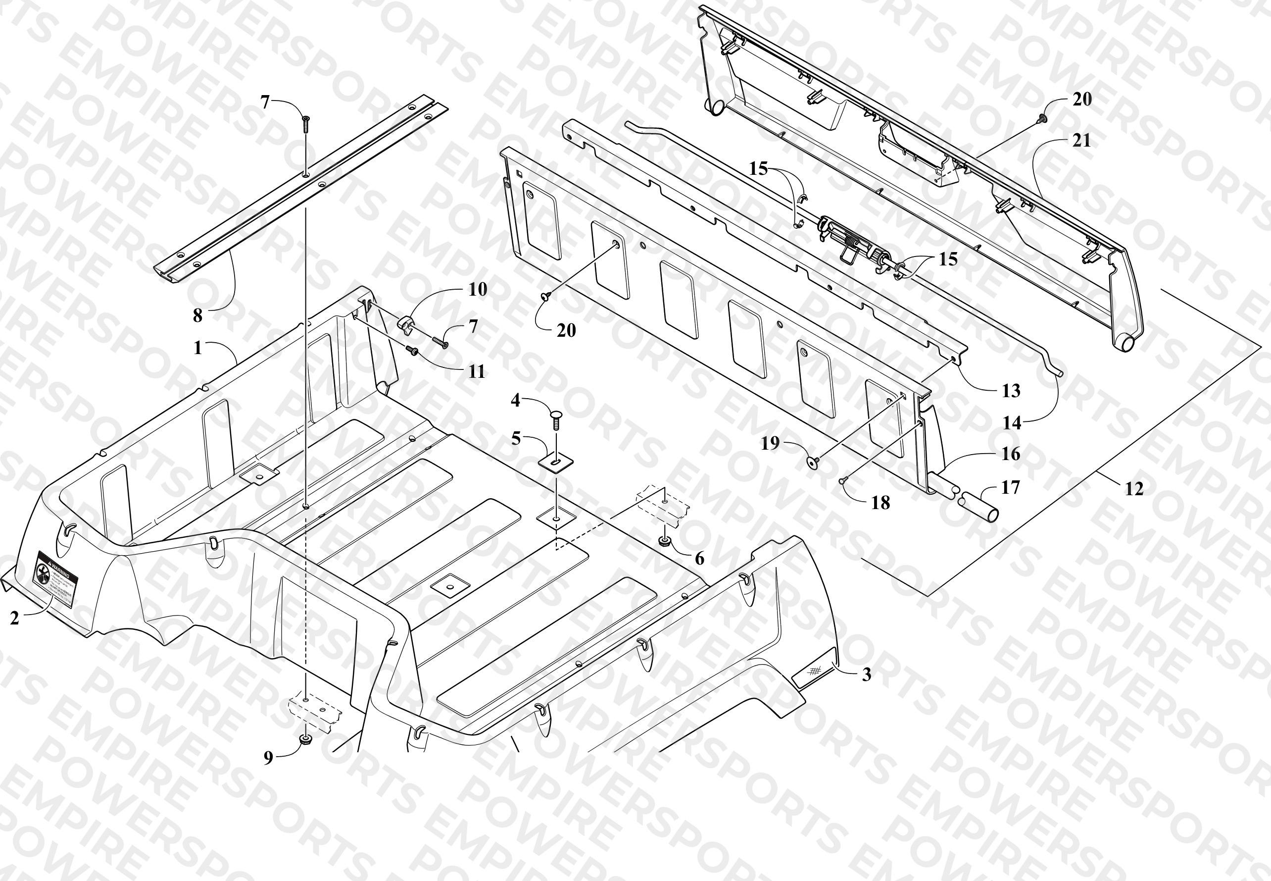 CARGO BOX AND TAILGATE ASSEMBLY