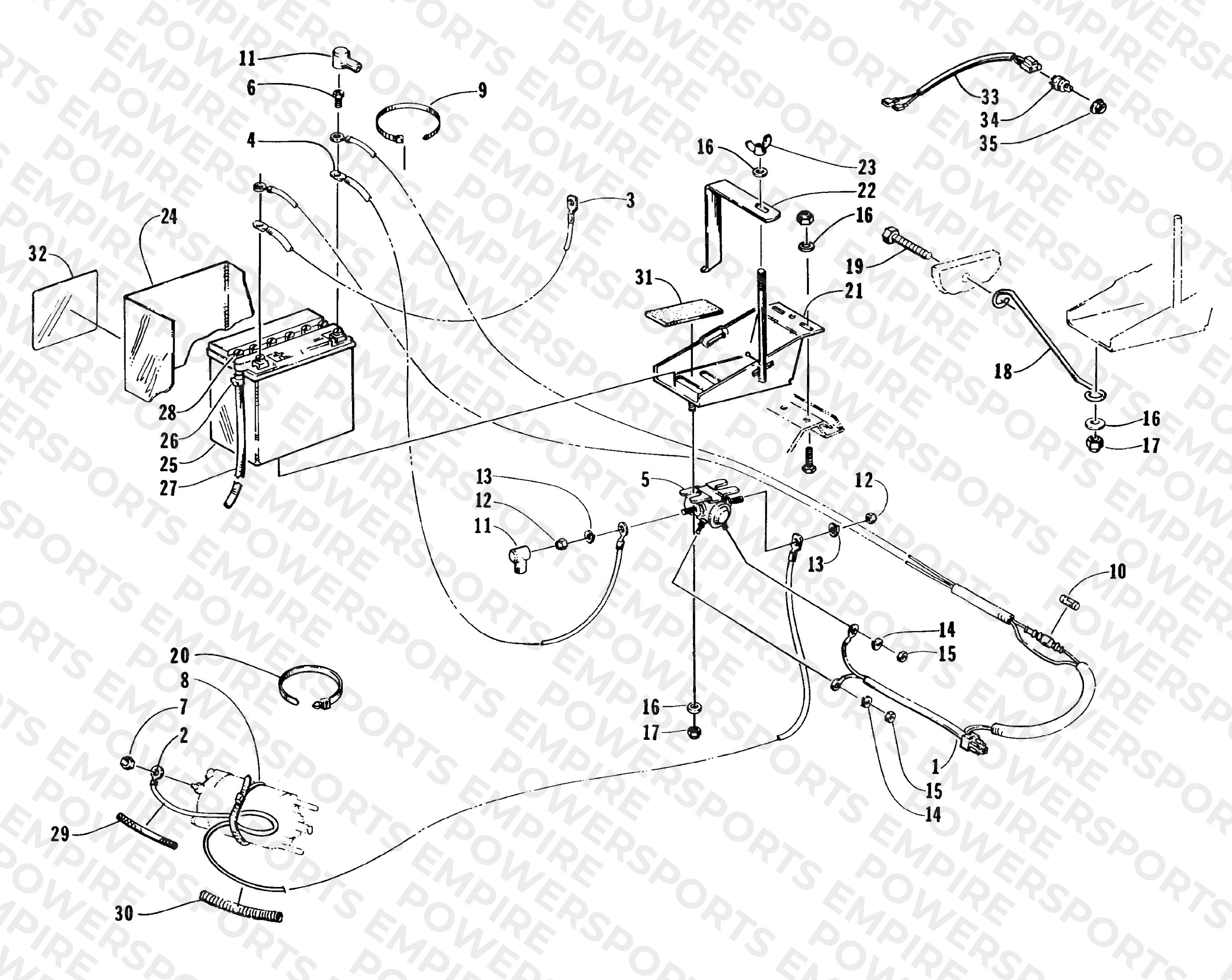 BATTERY, SOLENOID, AND CABLES