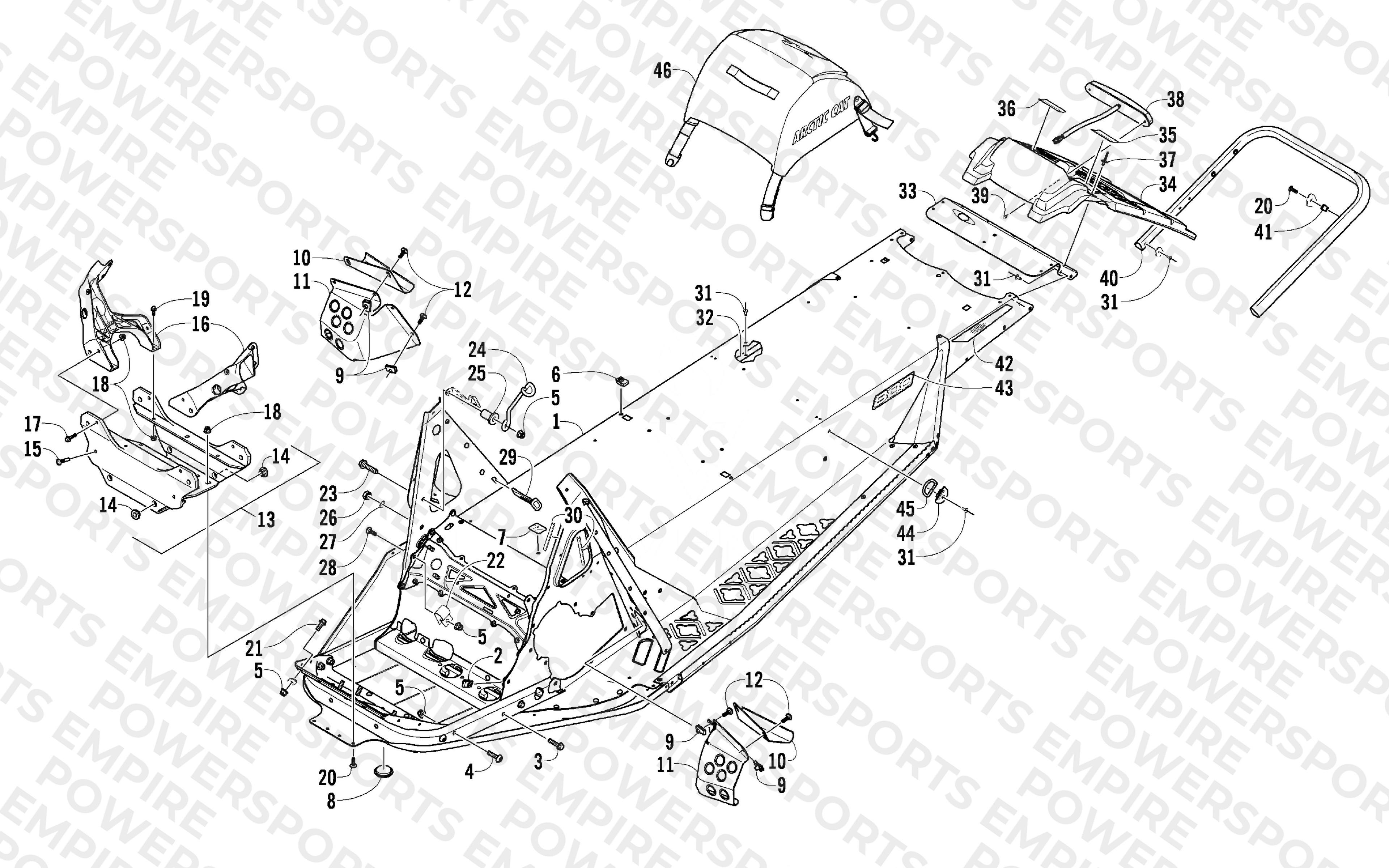 CHASSIS, REAR BUMPER, AND SNOWFLAP ASSEMBLY