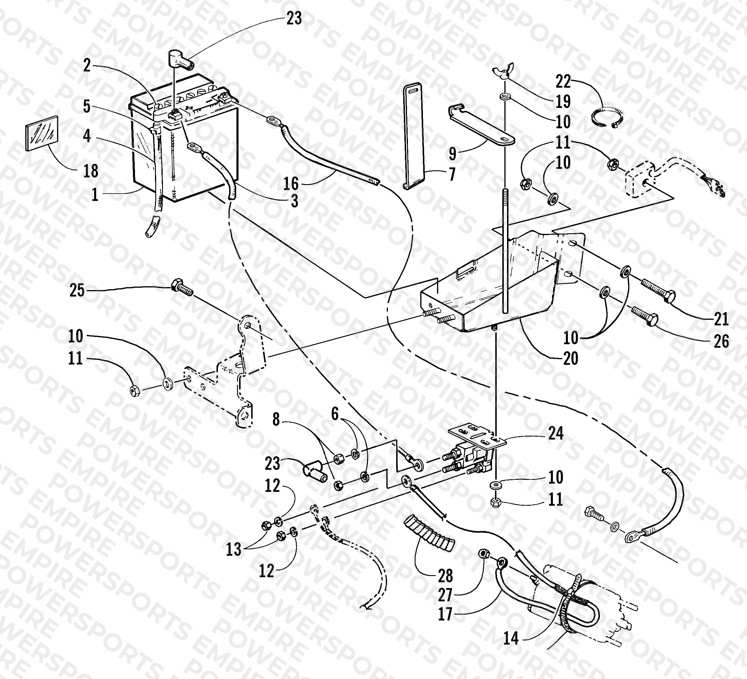 BATTERY, SOLENOID, AND CABLES