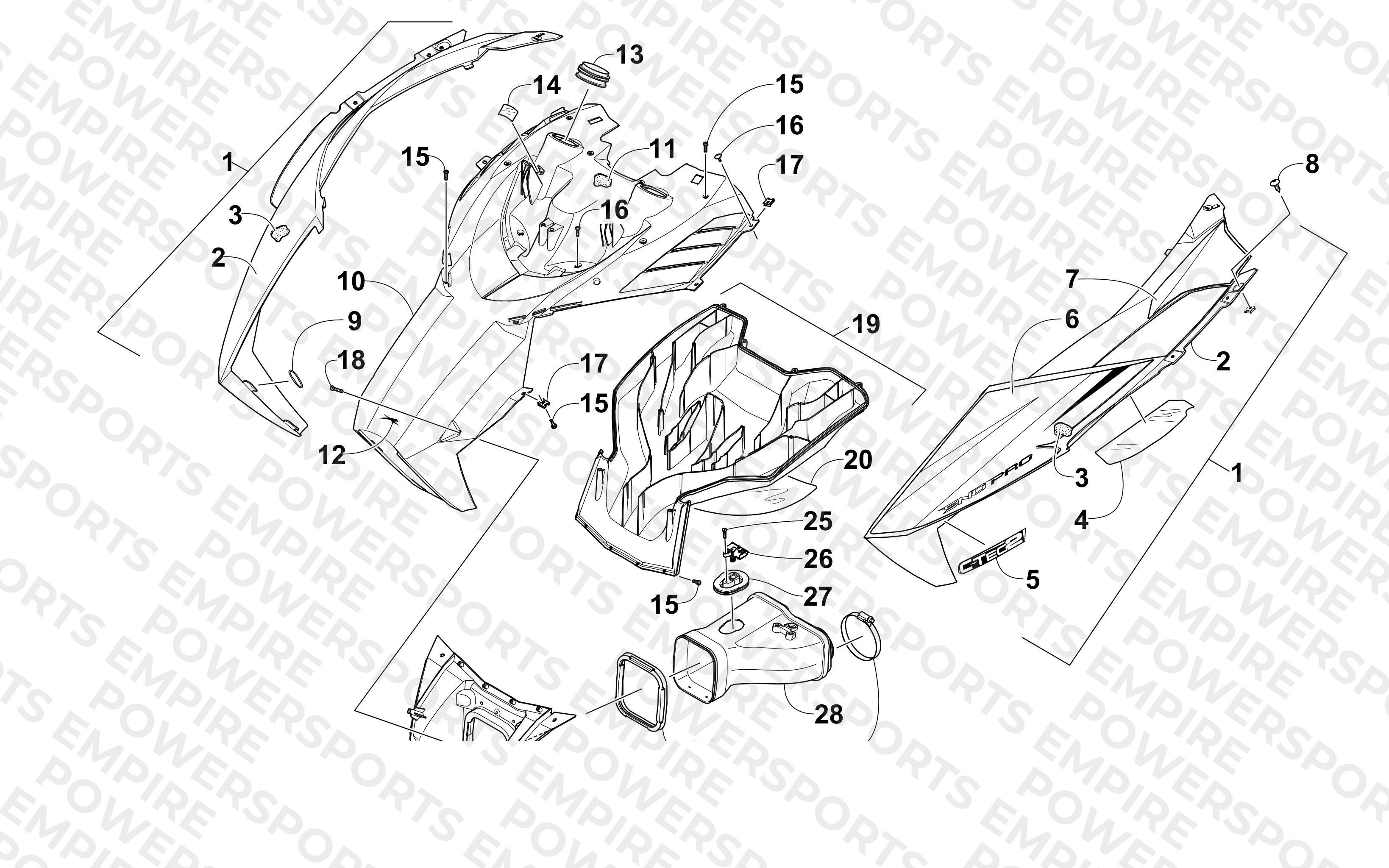 HOOD AND AIR INTAKE ASSEMBLY