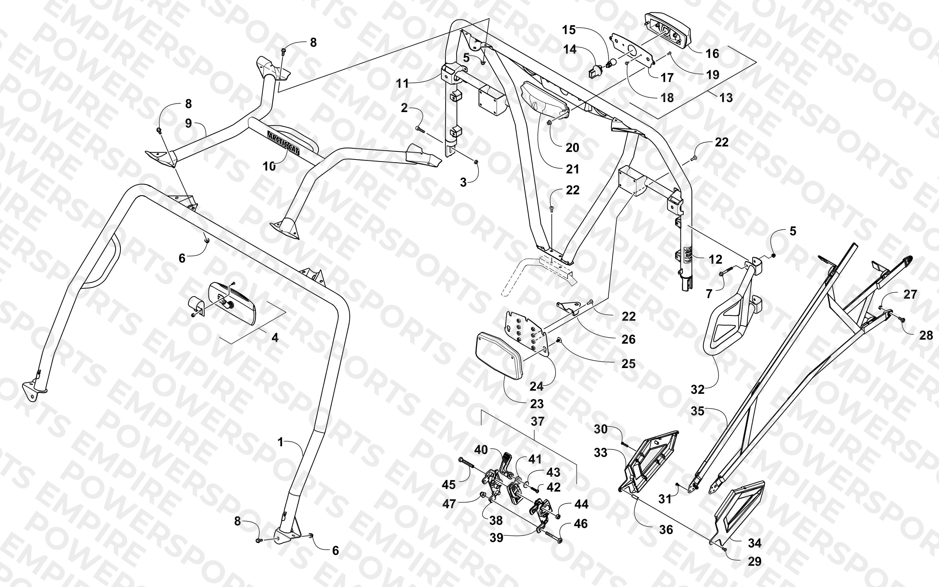 ROPS AND TAILLIGHT ASSEMBLY