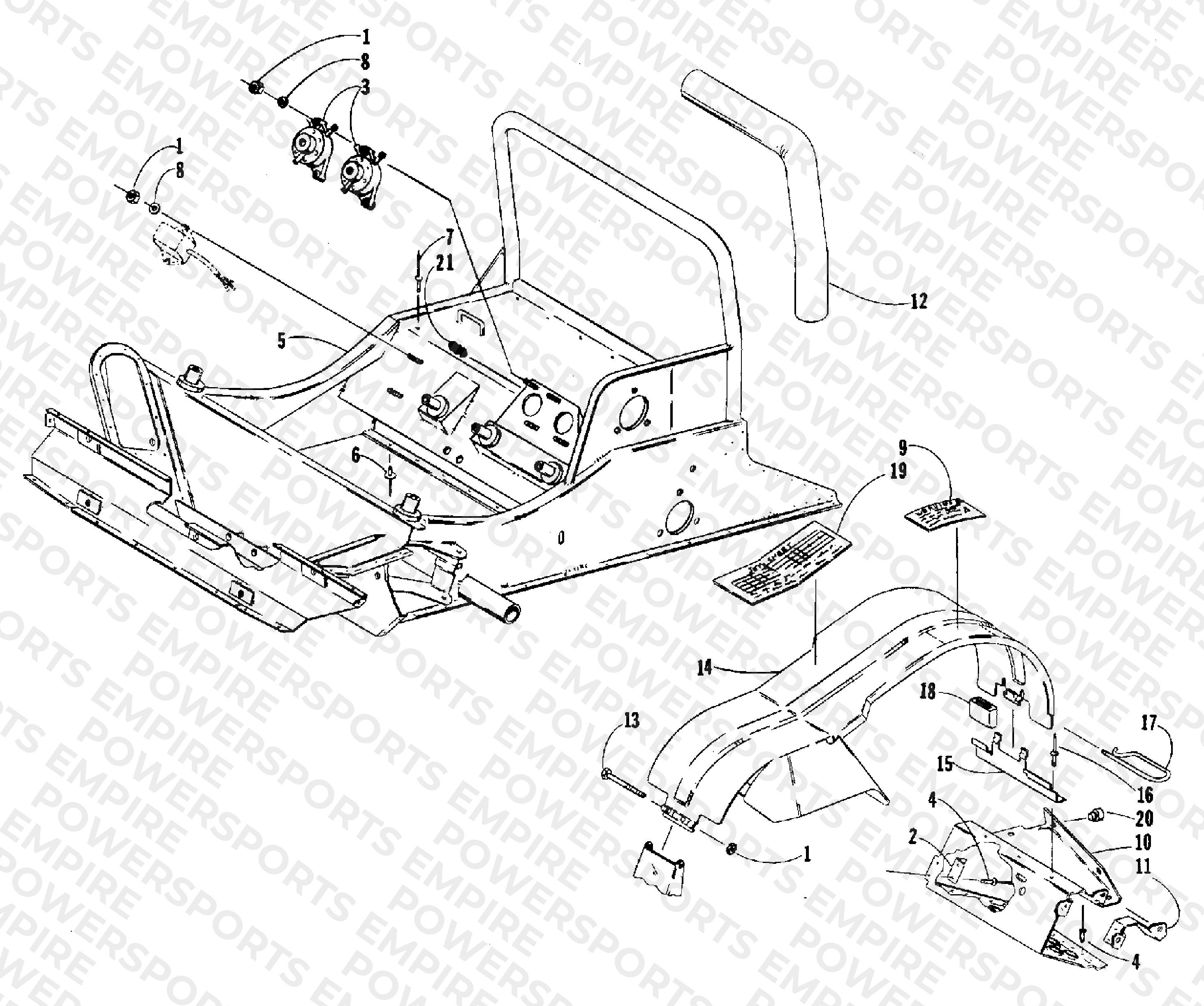 FRONT FRAME AND FOOTREST ASSEMBLY