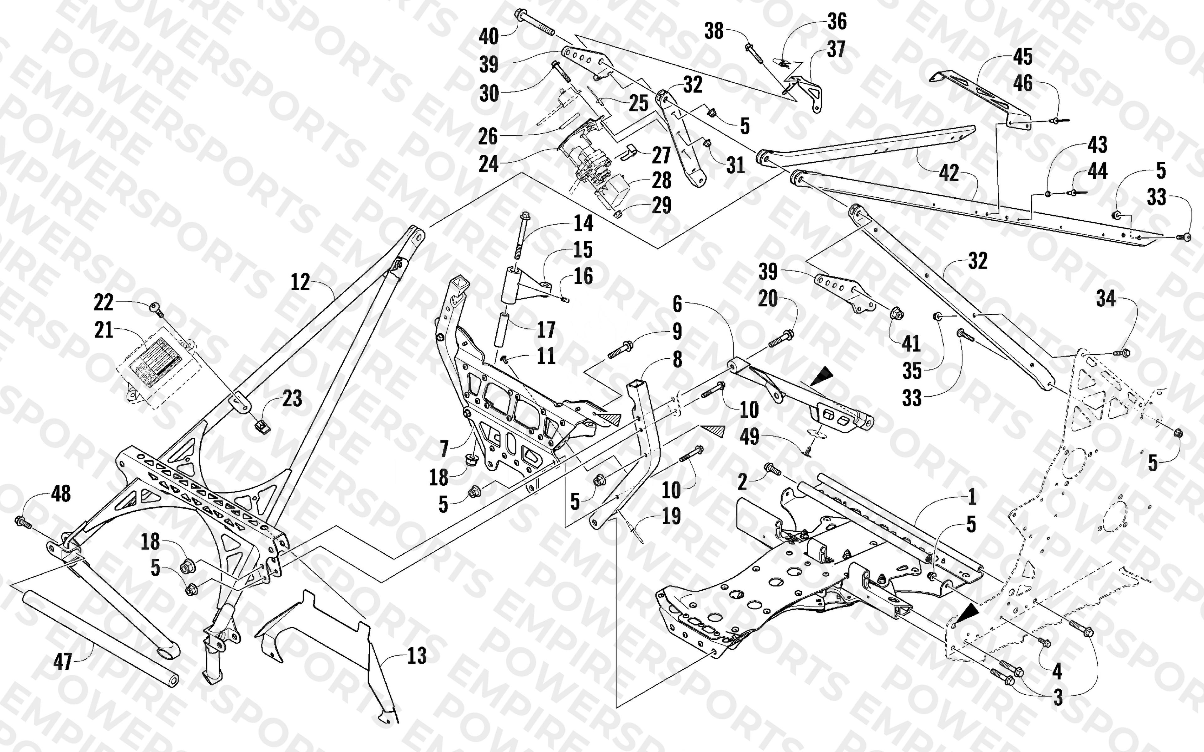 FRONT FRAME AND STEERING SUPPORT ASSEMBLY