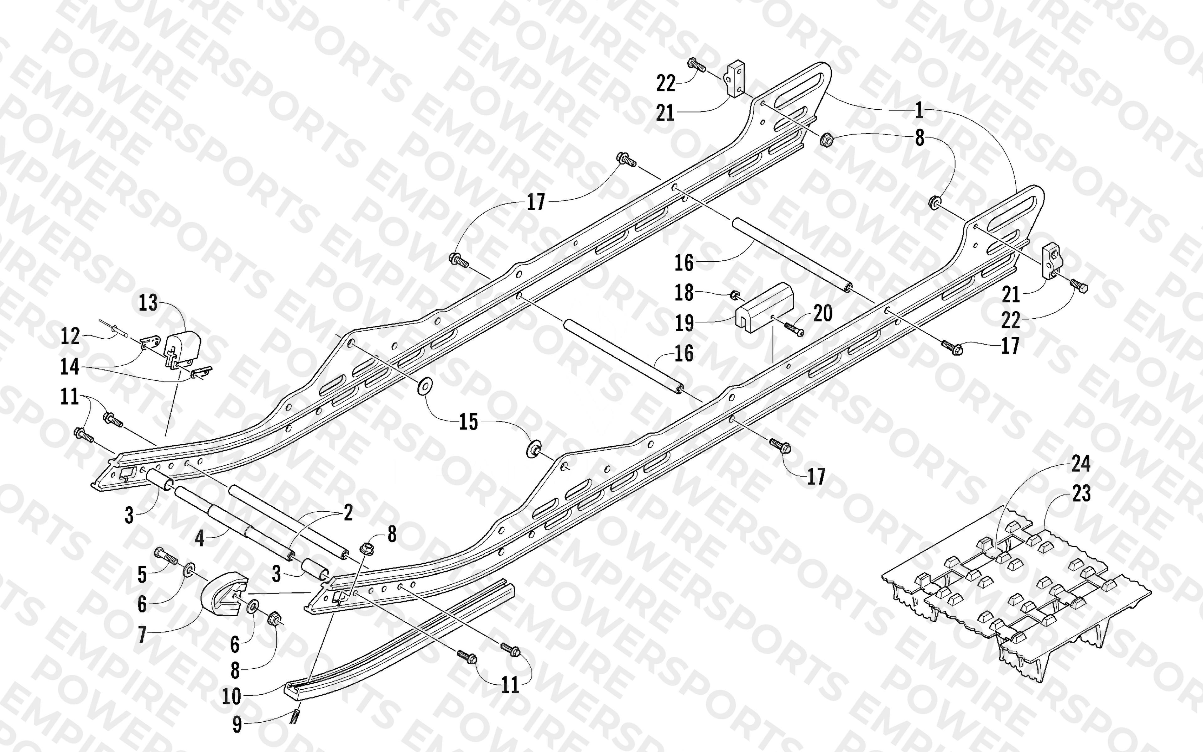 SLIDE RAIL AND TRACK ASSEMBLY