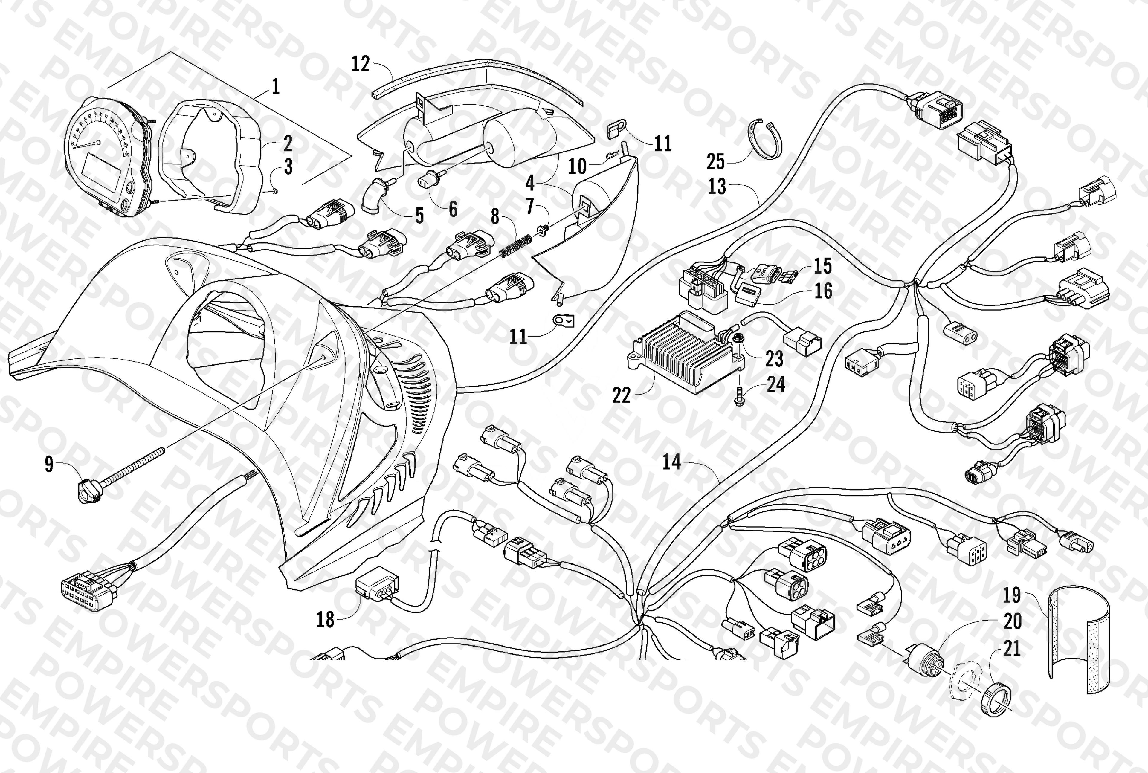 HEADLIGHT, INSTRUMENTS, AND WIRING ASSEMBLIES