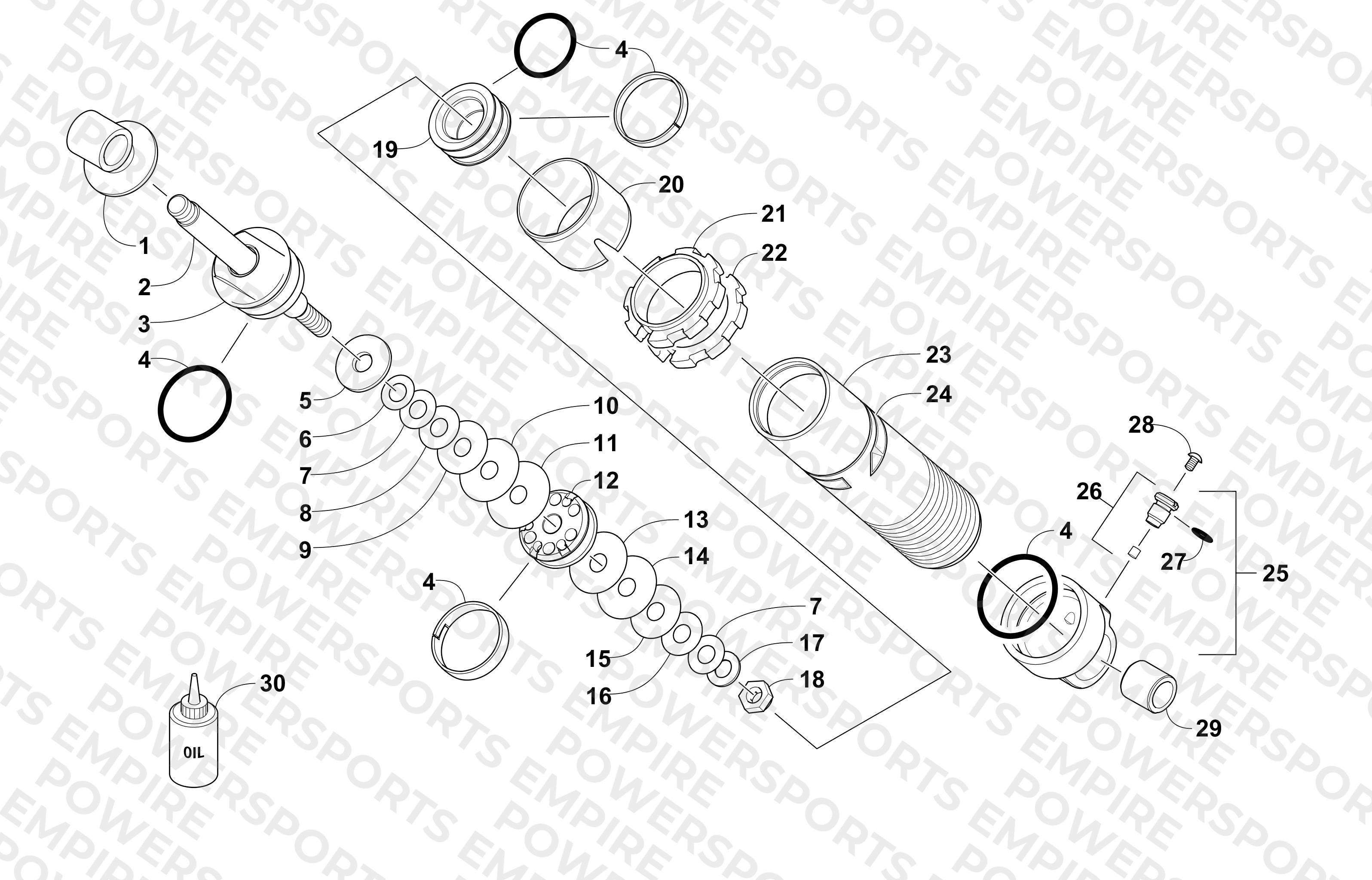 REAR SUSPENSION FRONT ARM SHOCK ABSORBER