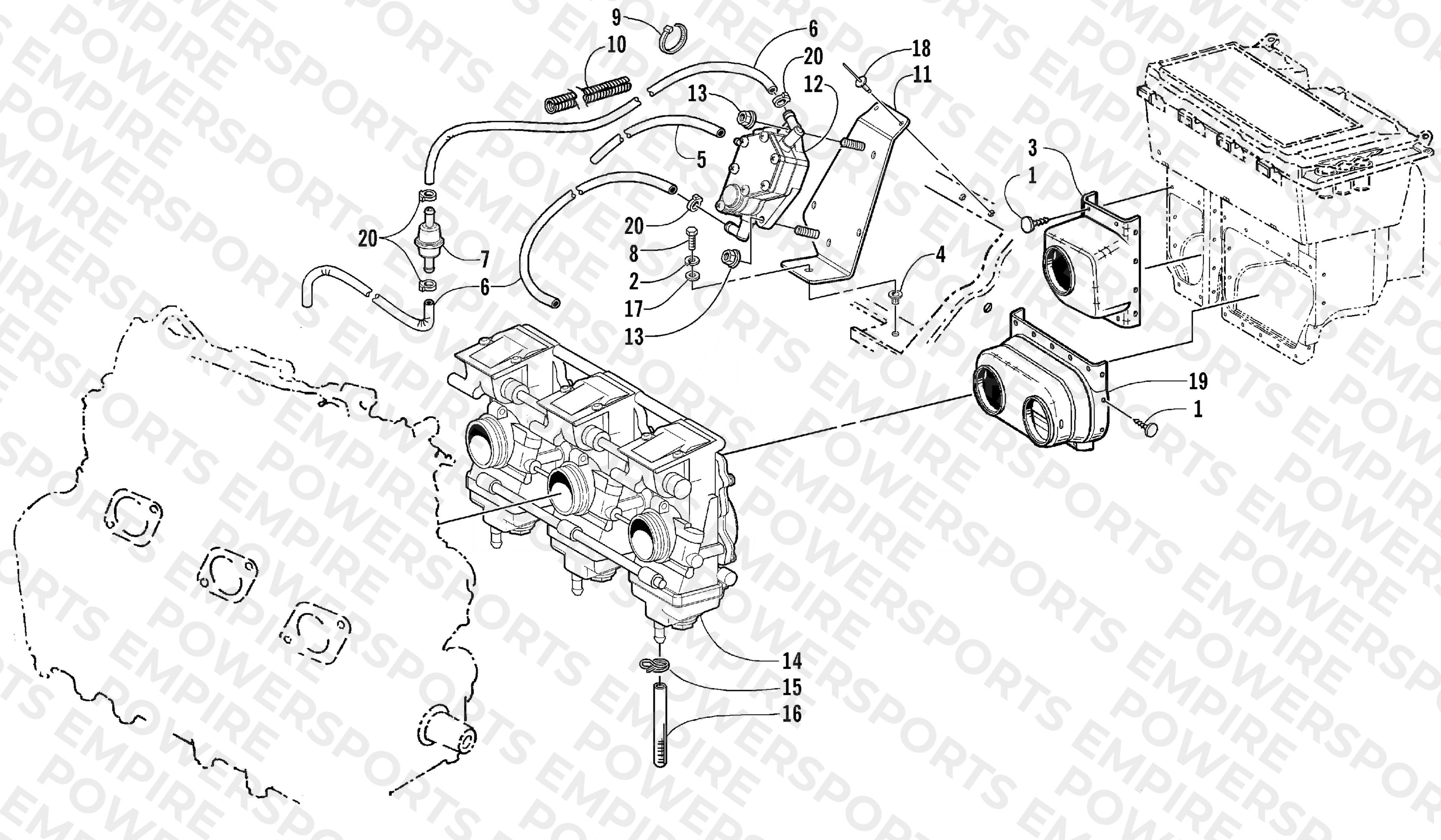 CARBURETOR AND FUEL PUMP ASSEMBLY