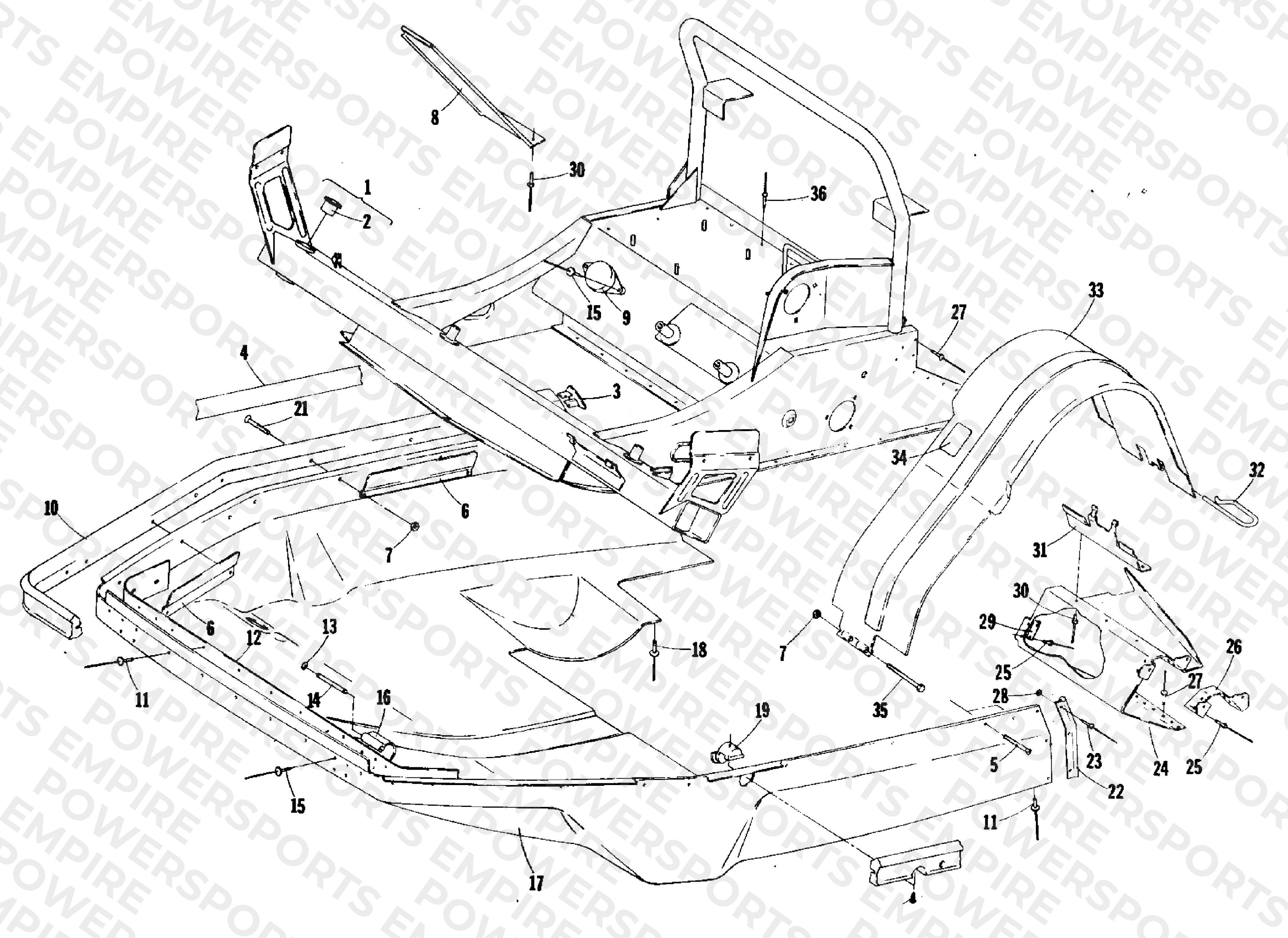 BELLY PAN AND FRONT FRAME
