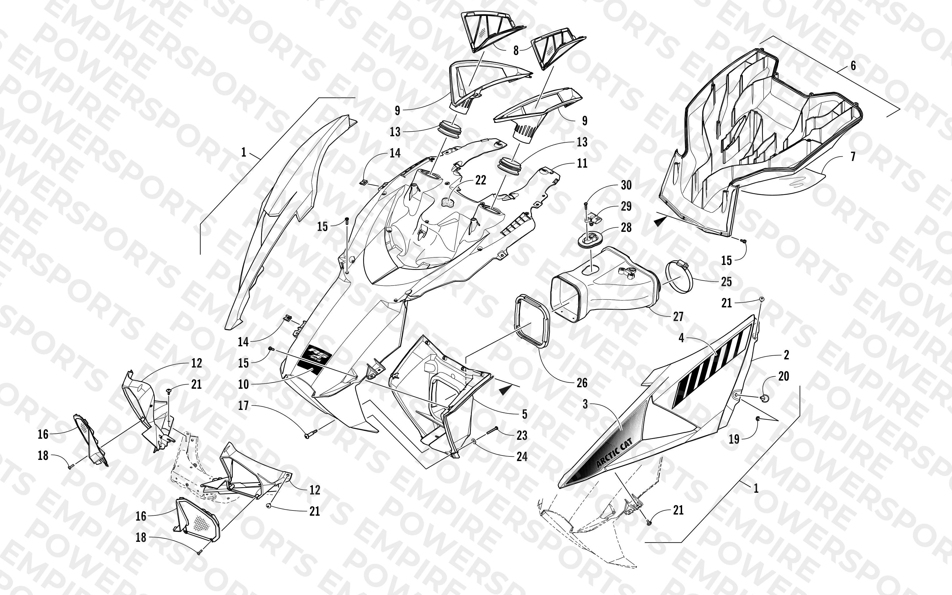 HOOD AND AIR INTAKE ASSEMBLY