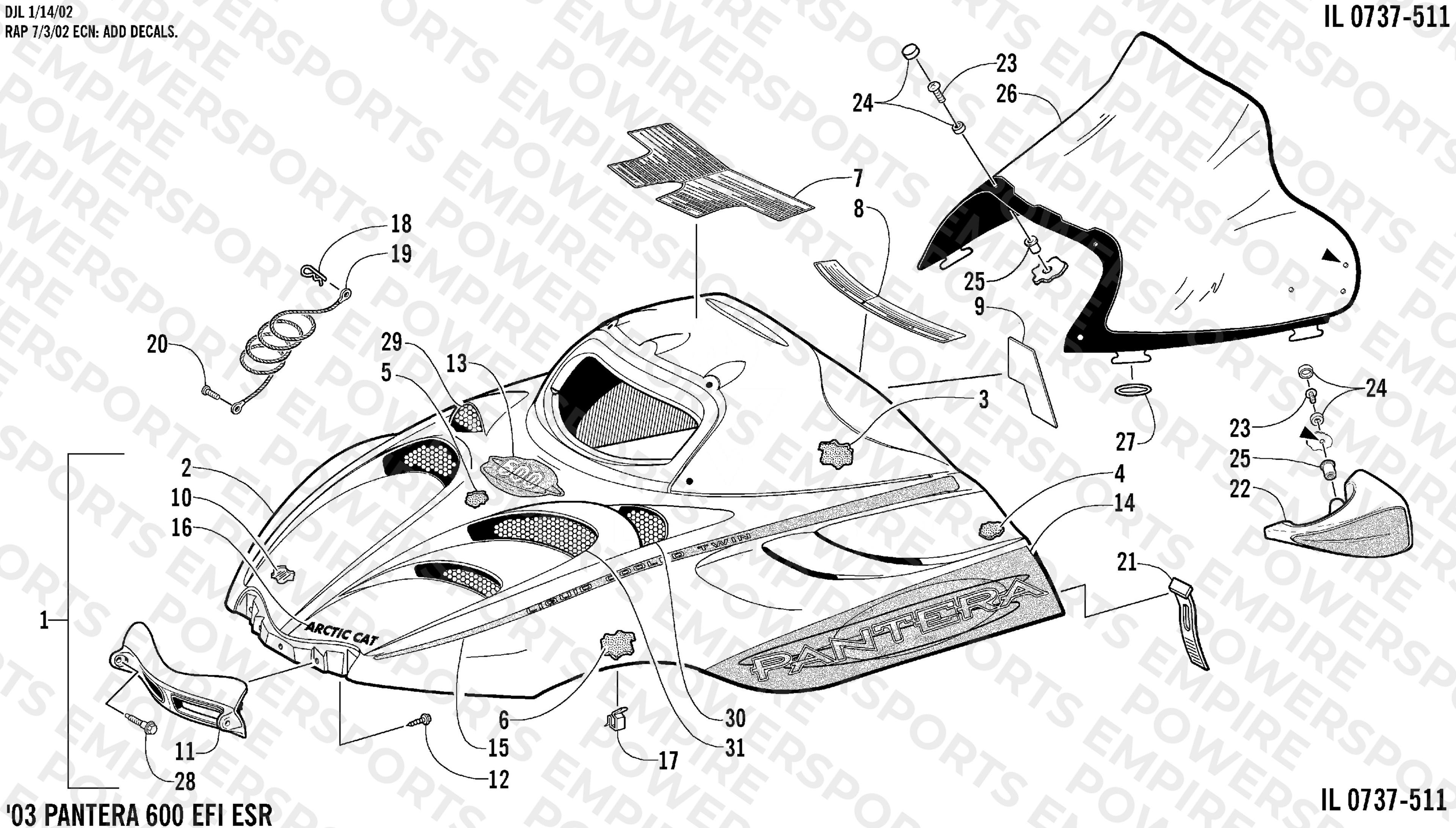 HOOD AND WINDSHIELD ASSEMBLY