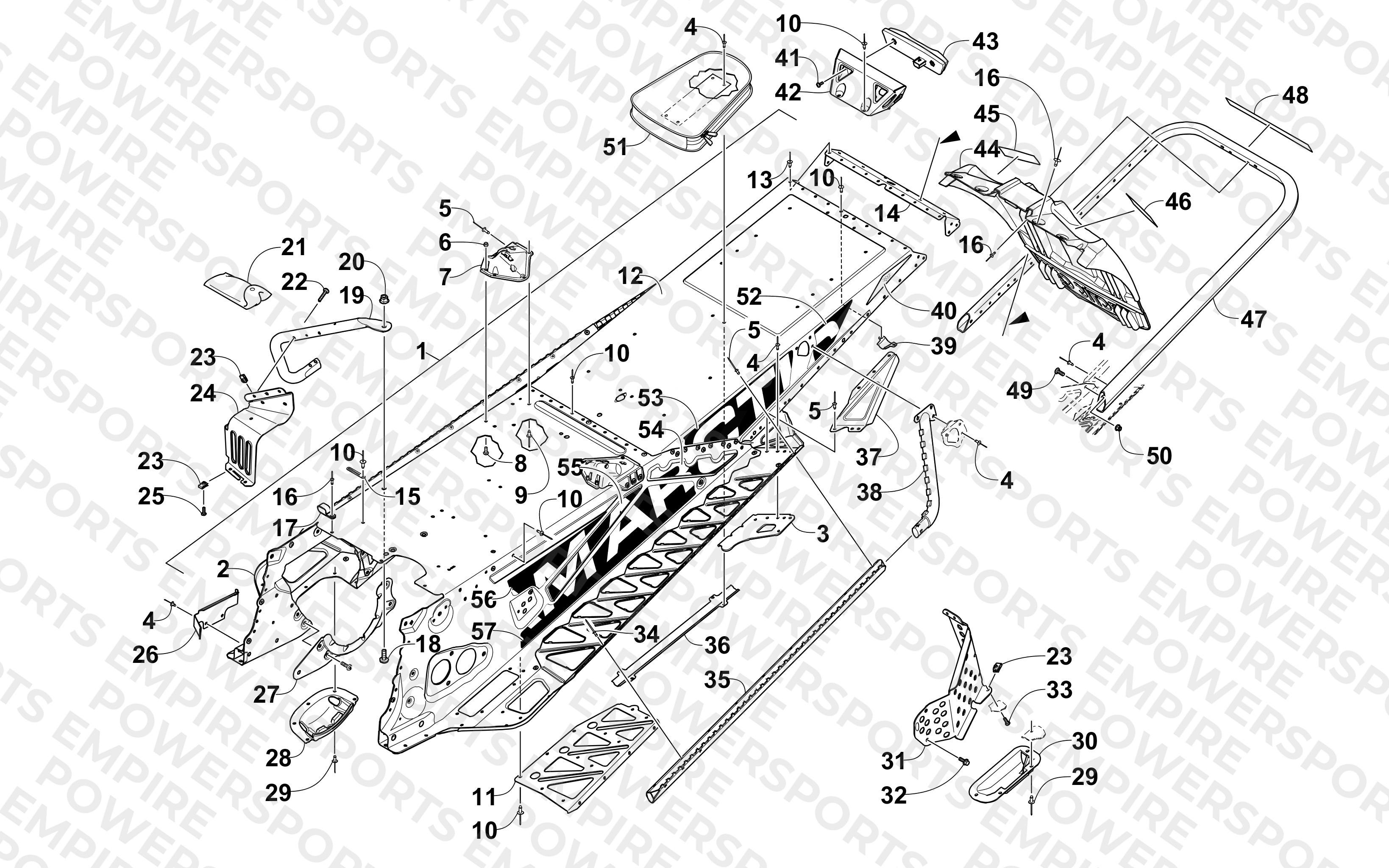 TUNNEL, REAR BUMPER, AND SNOWFLAP ASSEMBLY