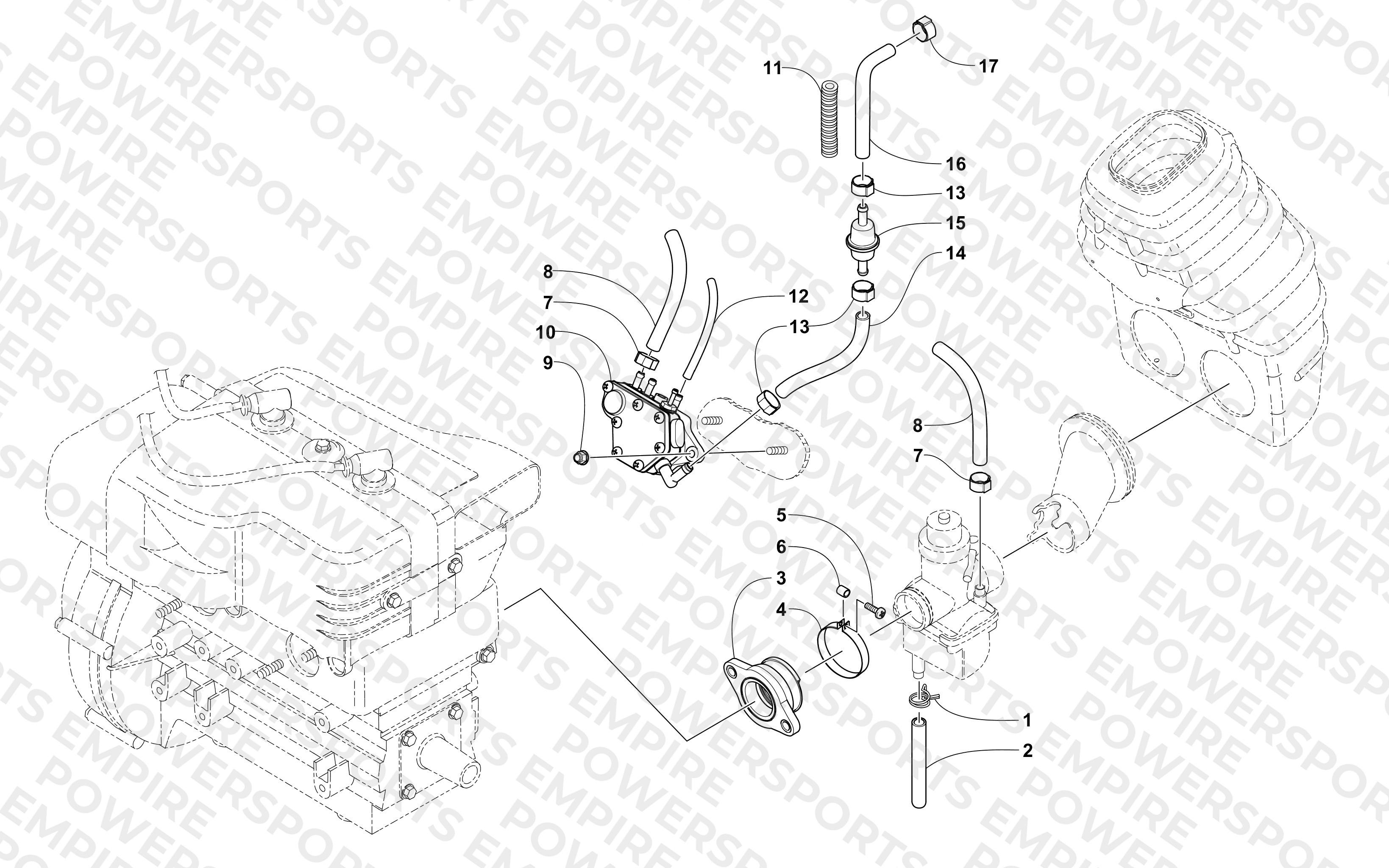 CARBURETOR AND FUEL PUMP ASSEMBLY