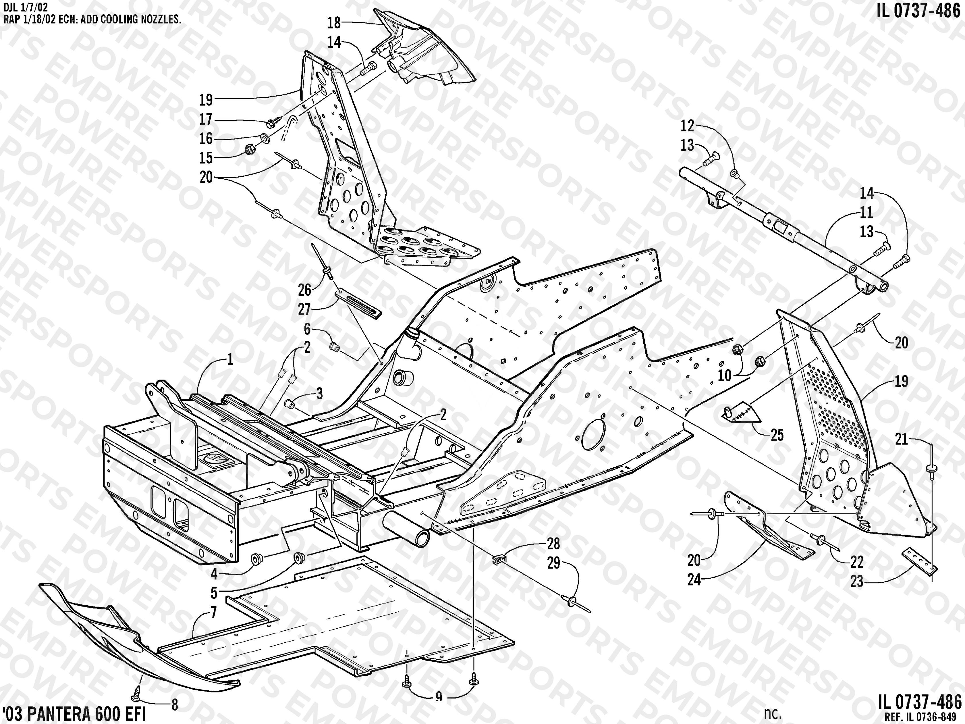 FRONT FRAME AND FOOTREST ASSEMBLY