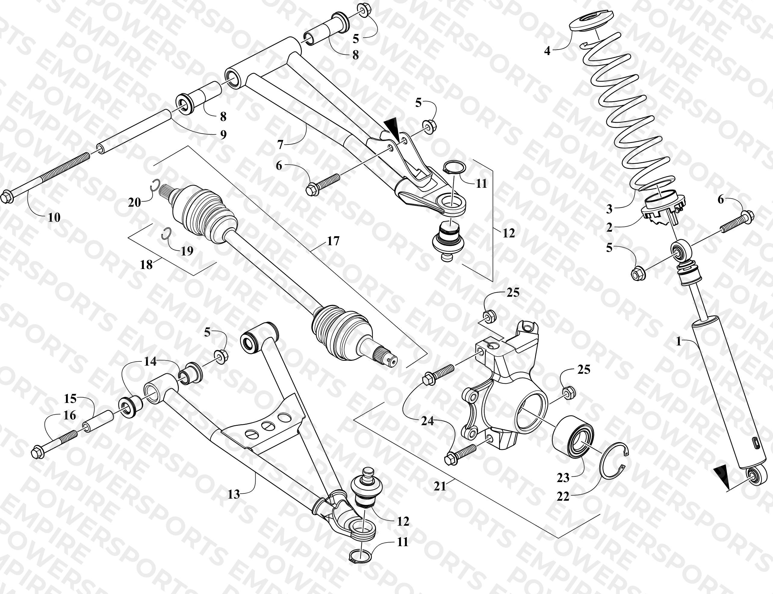 FRONT SUSPENSION ASSEMBLY FOR 2502-851 GEARCASE