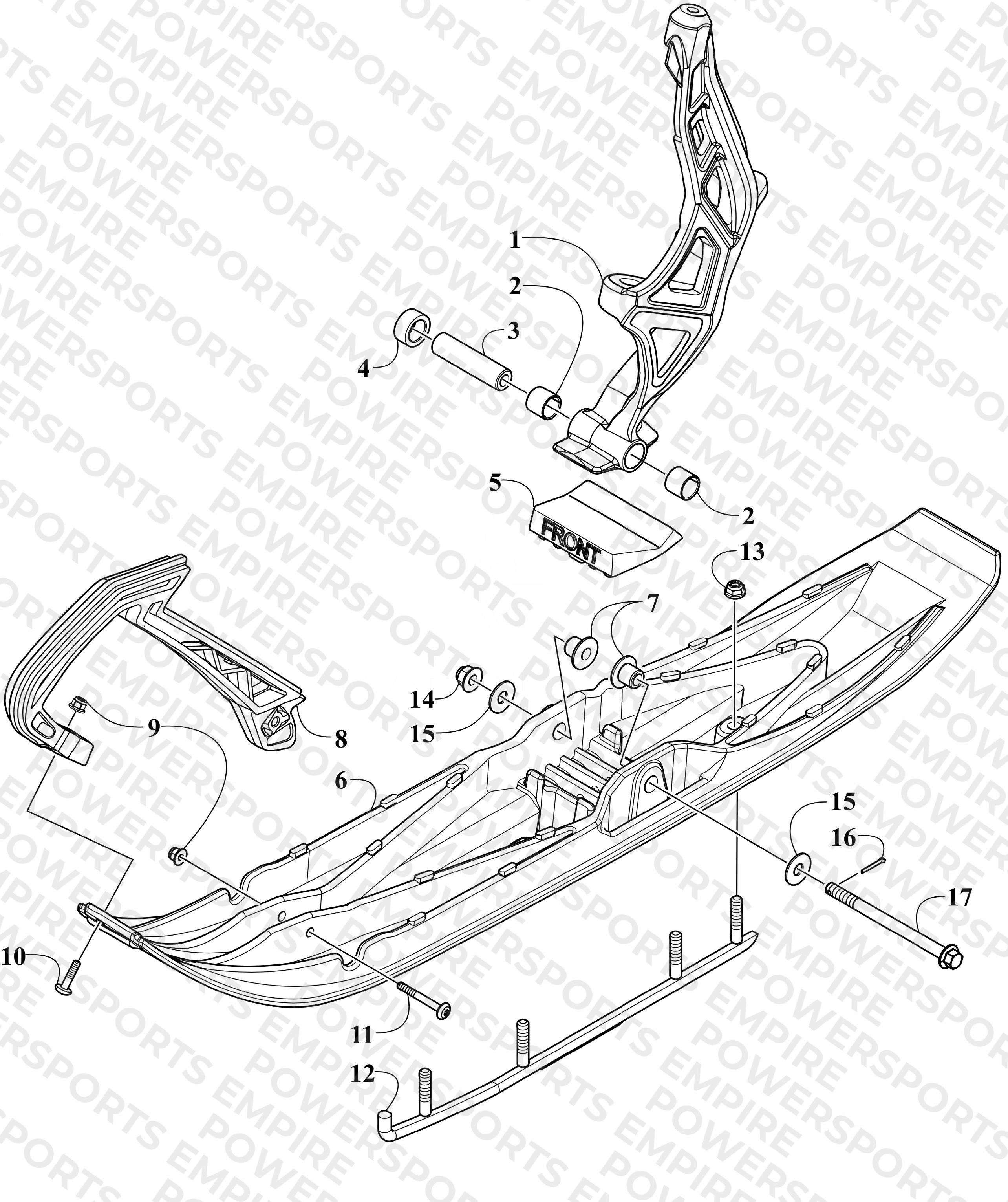 SKI AND SPINDLE ASSEMBLY