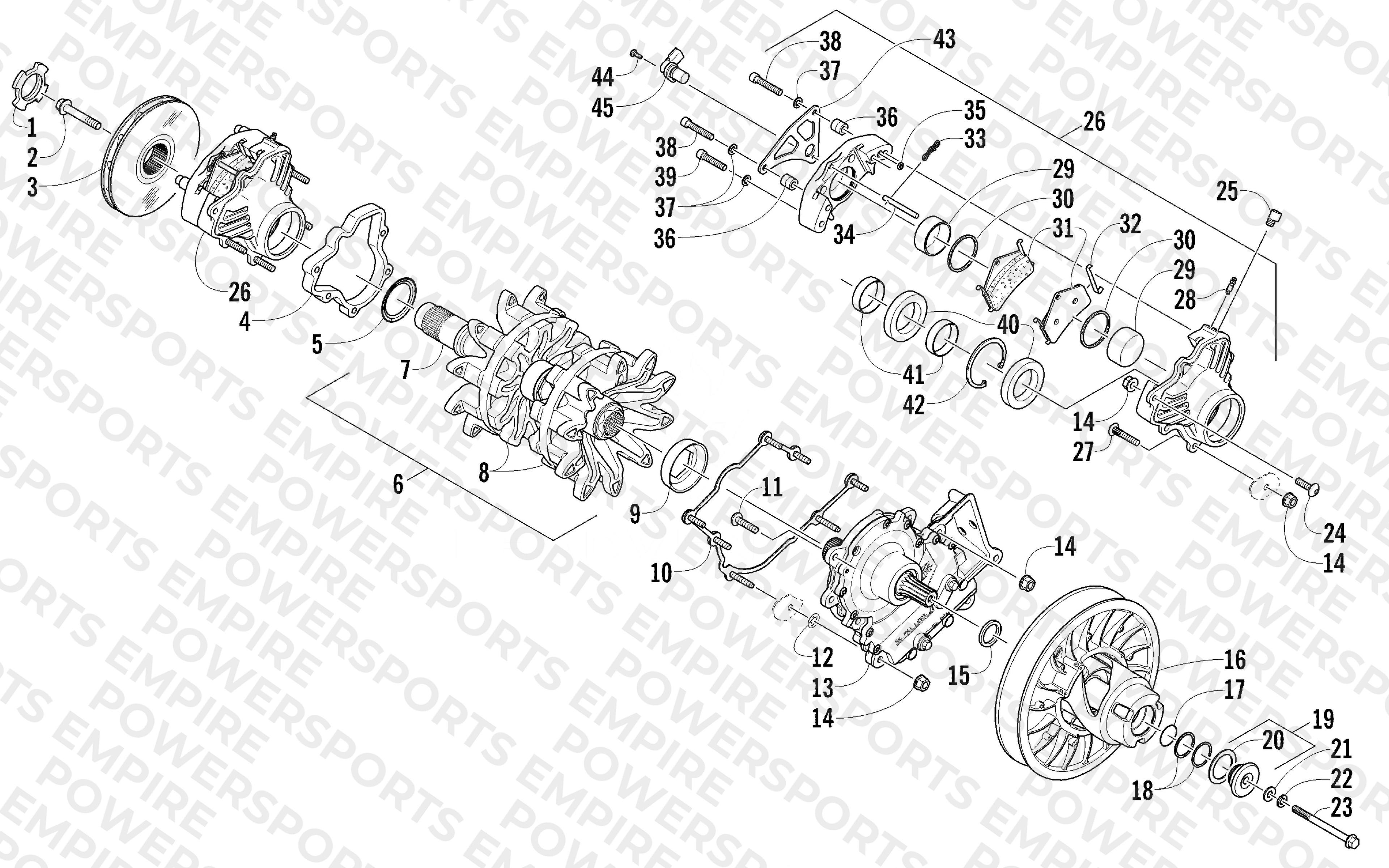 DRIVE TRAIN SHAFT AND BRAKE ASSEMBLIES