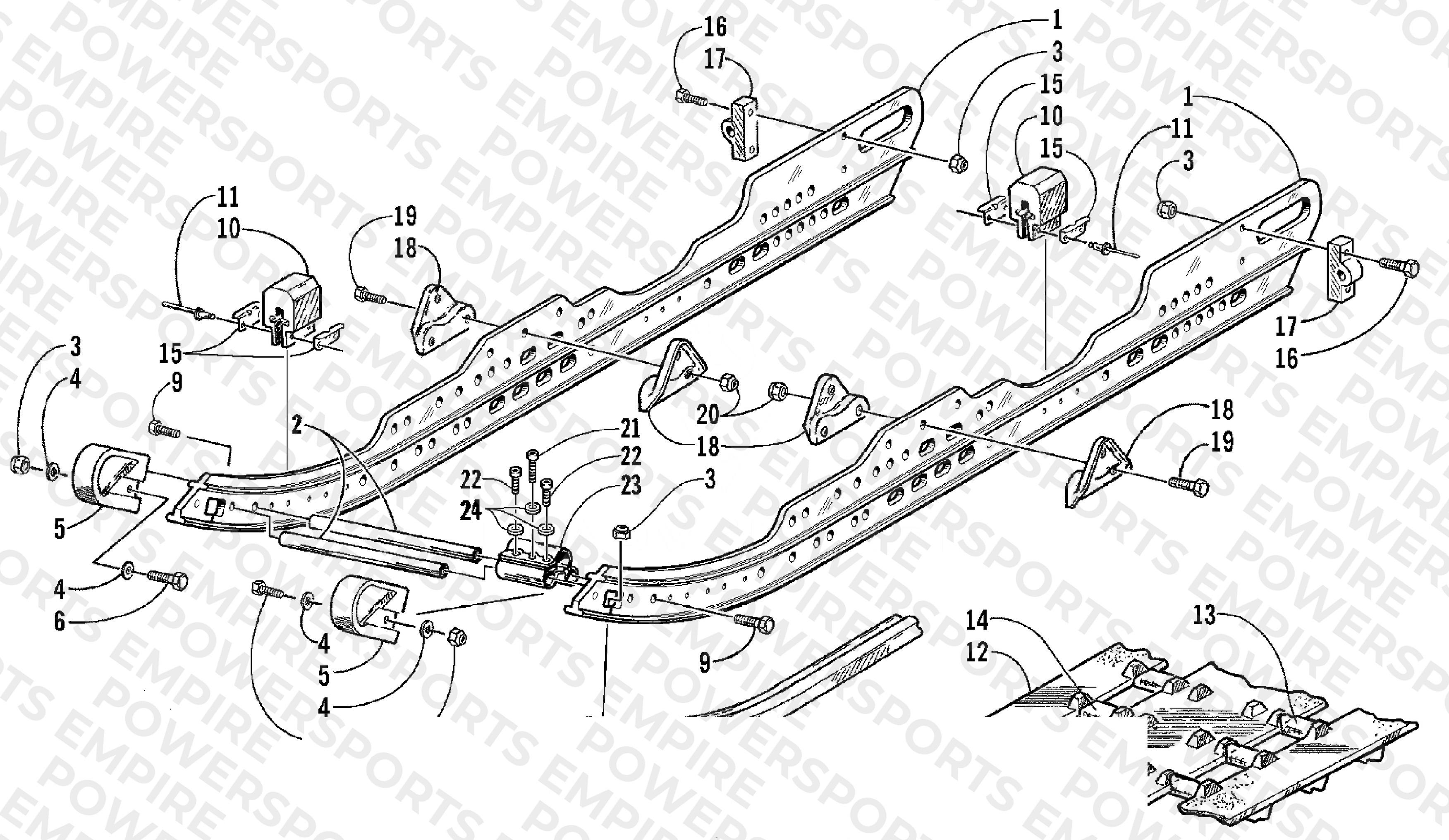 SLIDE RAIL AND TRACK ASSEMBLY