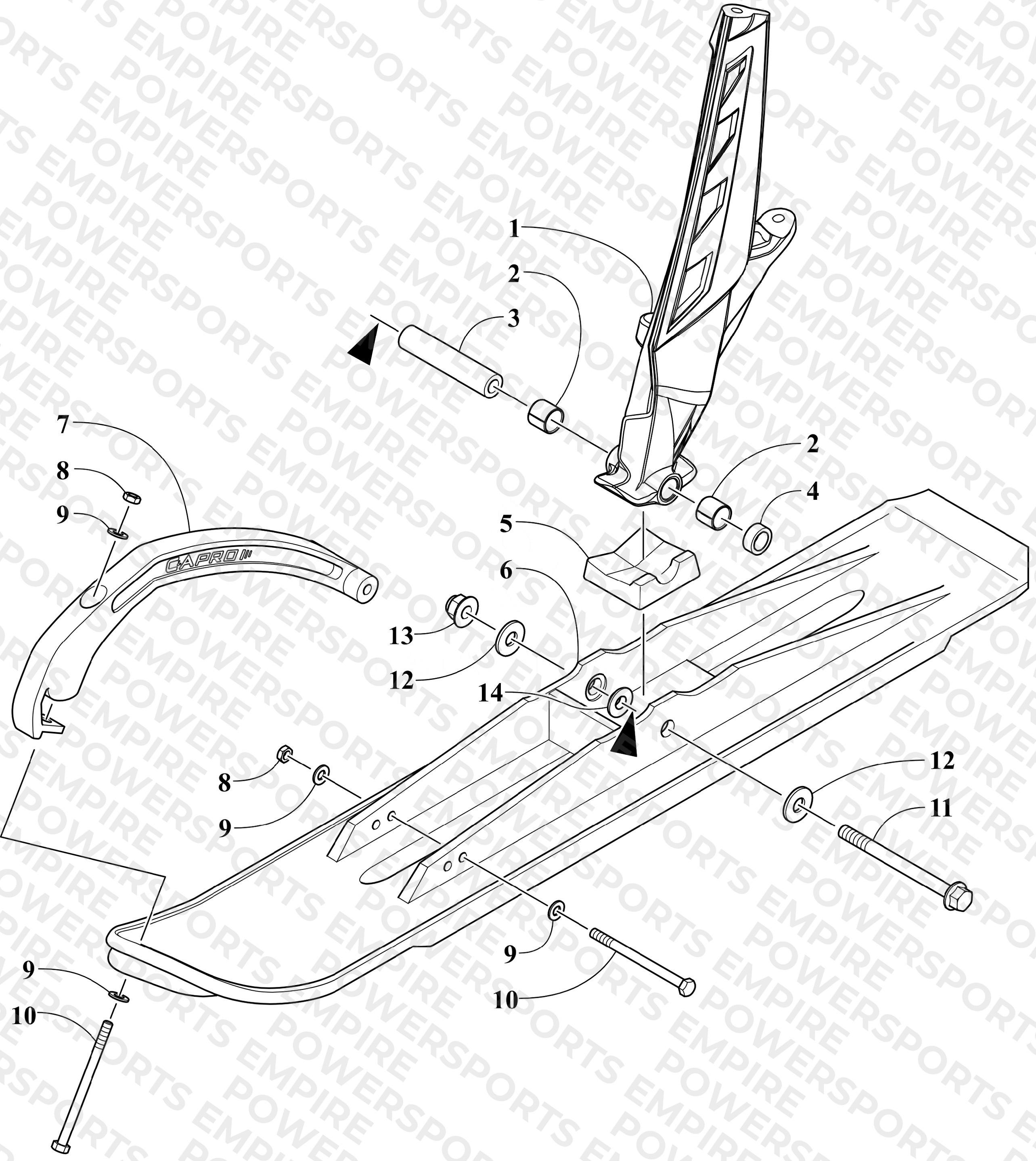 SKI AND SPINDLE ASSEMBLY