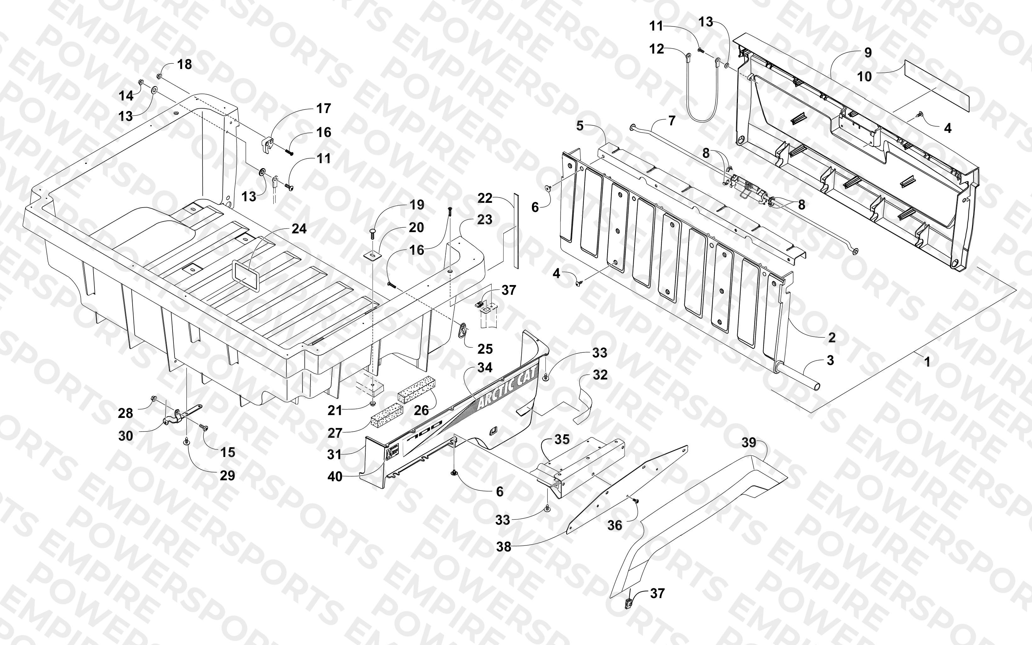 CARGO BOX AND TAILGATE ASSEMBLY