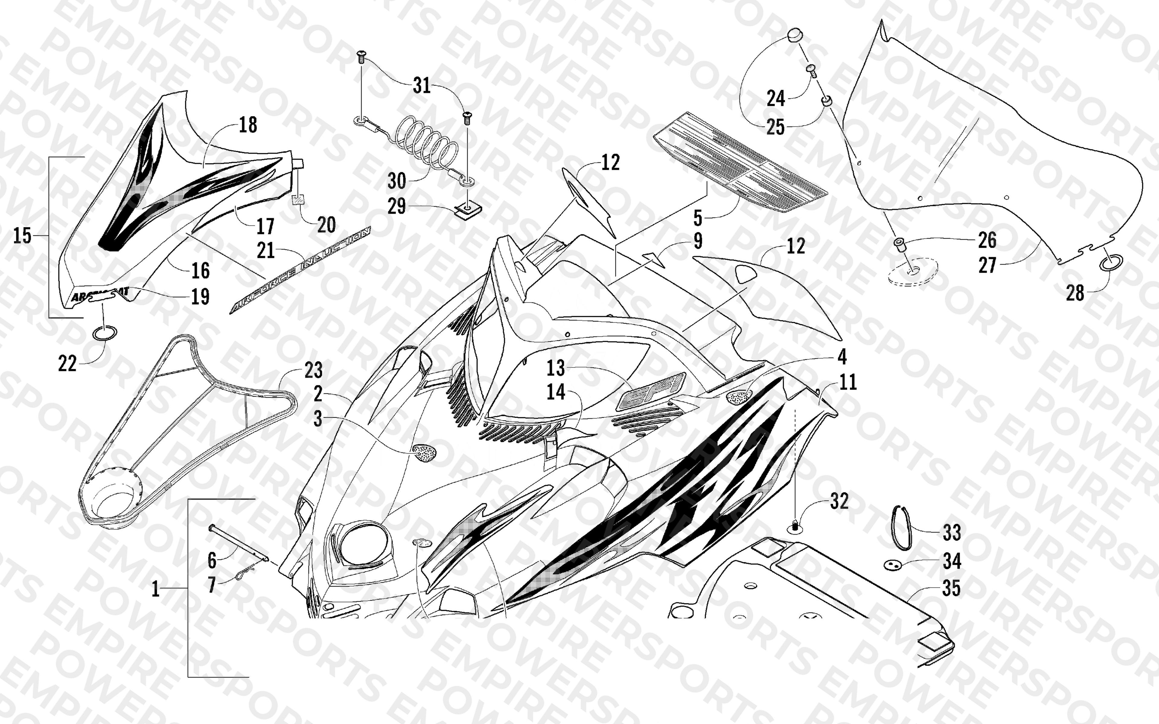 HOOD AND WINDSHIELD ASSEMBLY