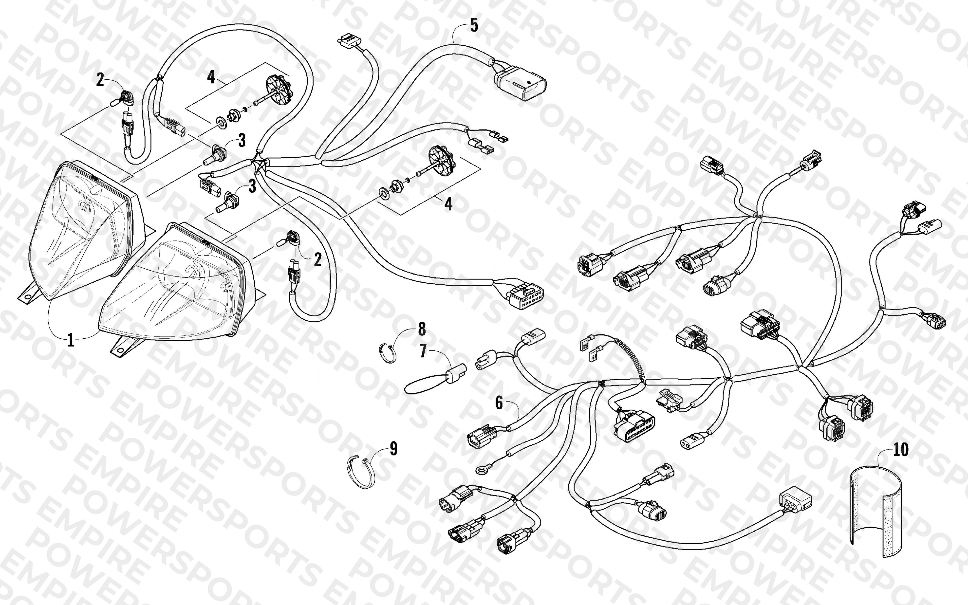 HEADLIGHT AND WIRING ASSEMBLIES