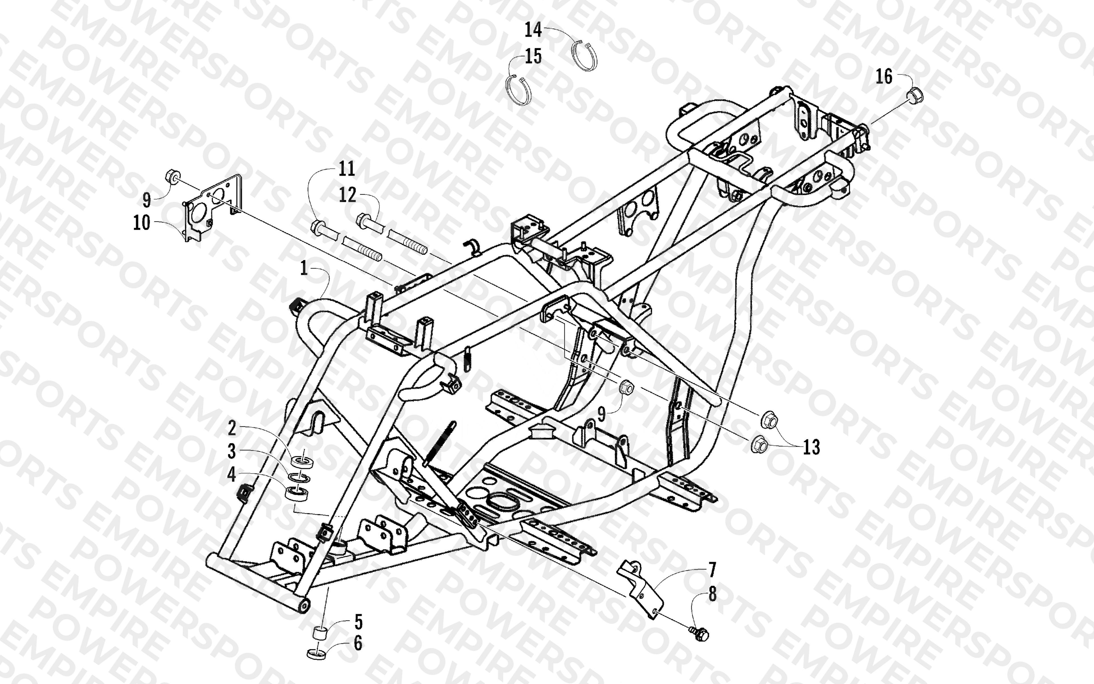 FRAME AND RELATED PARTS ASSEMBLY
