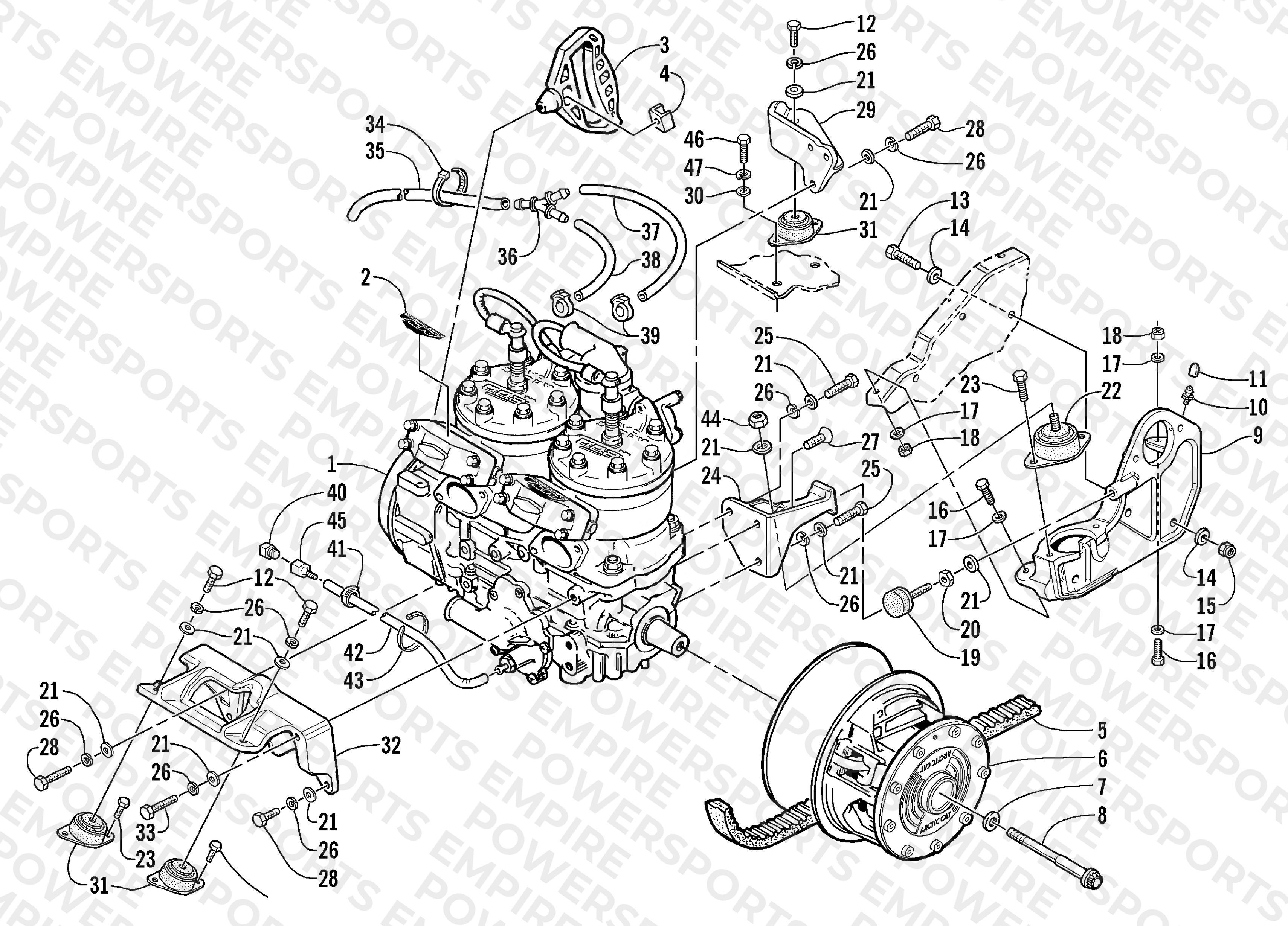 ENGINE AND RELATED PARTS
