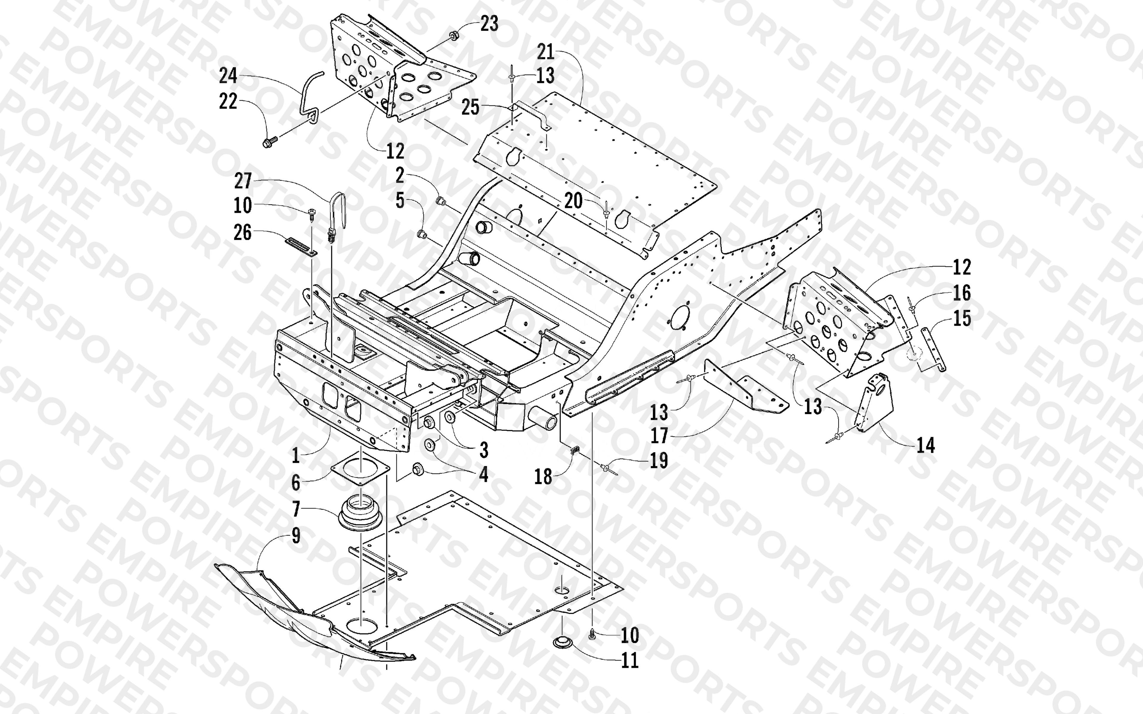 FRONT FRAME AND FOOTREST ASSEMBLY