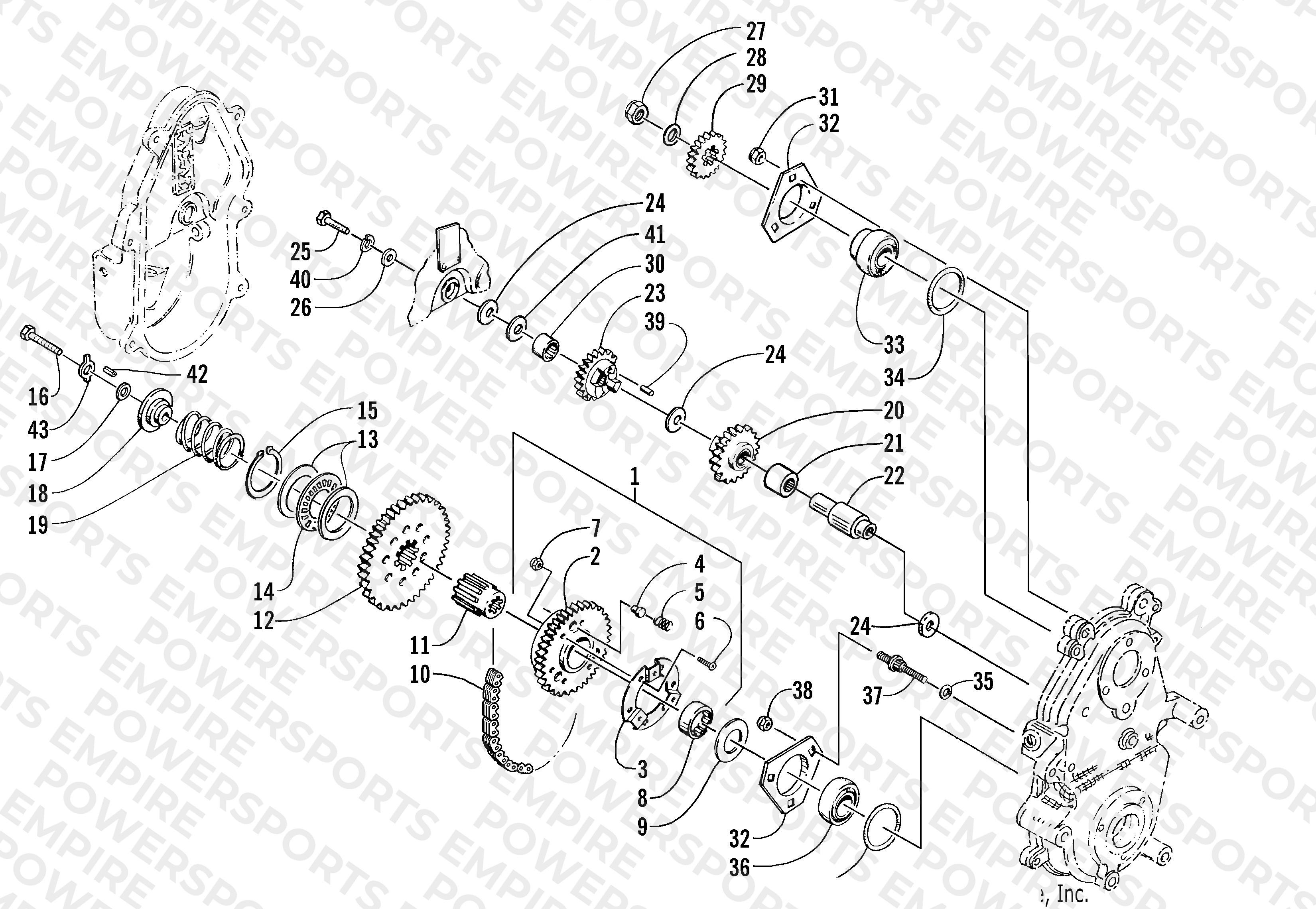 DRIVE/REVERSE DROPCASE ASSEMBLY