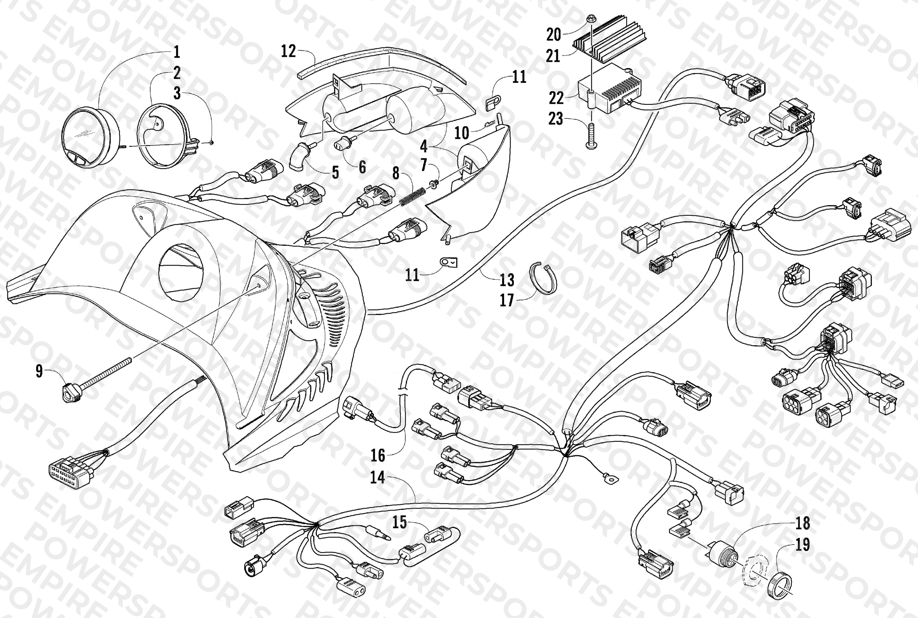 HEADLIGHT, INSTRUMENTS, AND WIRING ASSEMBLIES