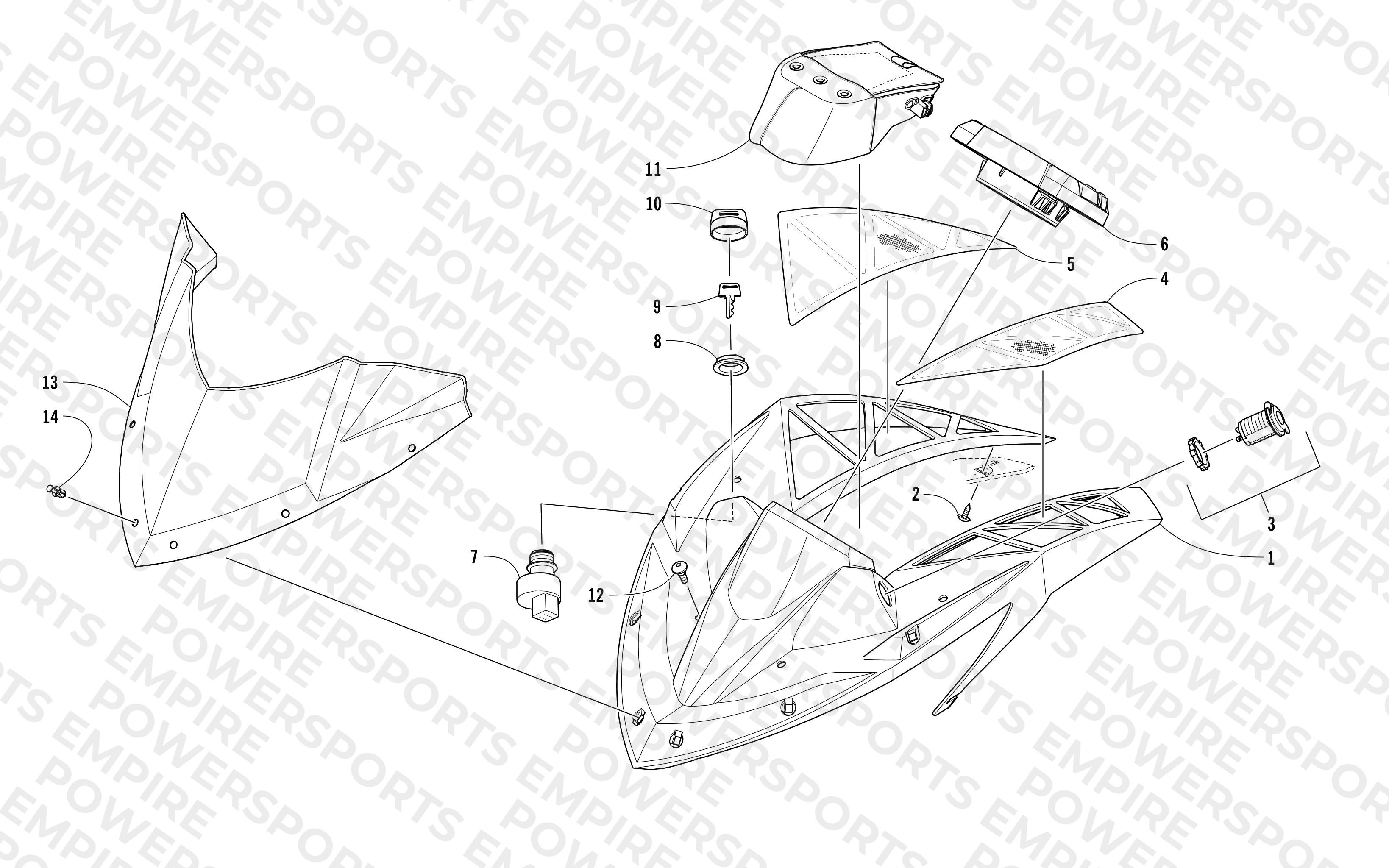 WINDSHIELD AND INSTRUMENTS ASSEMBLIES