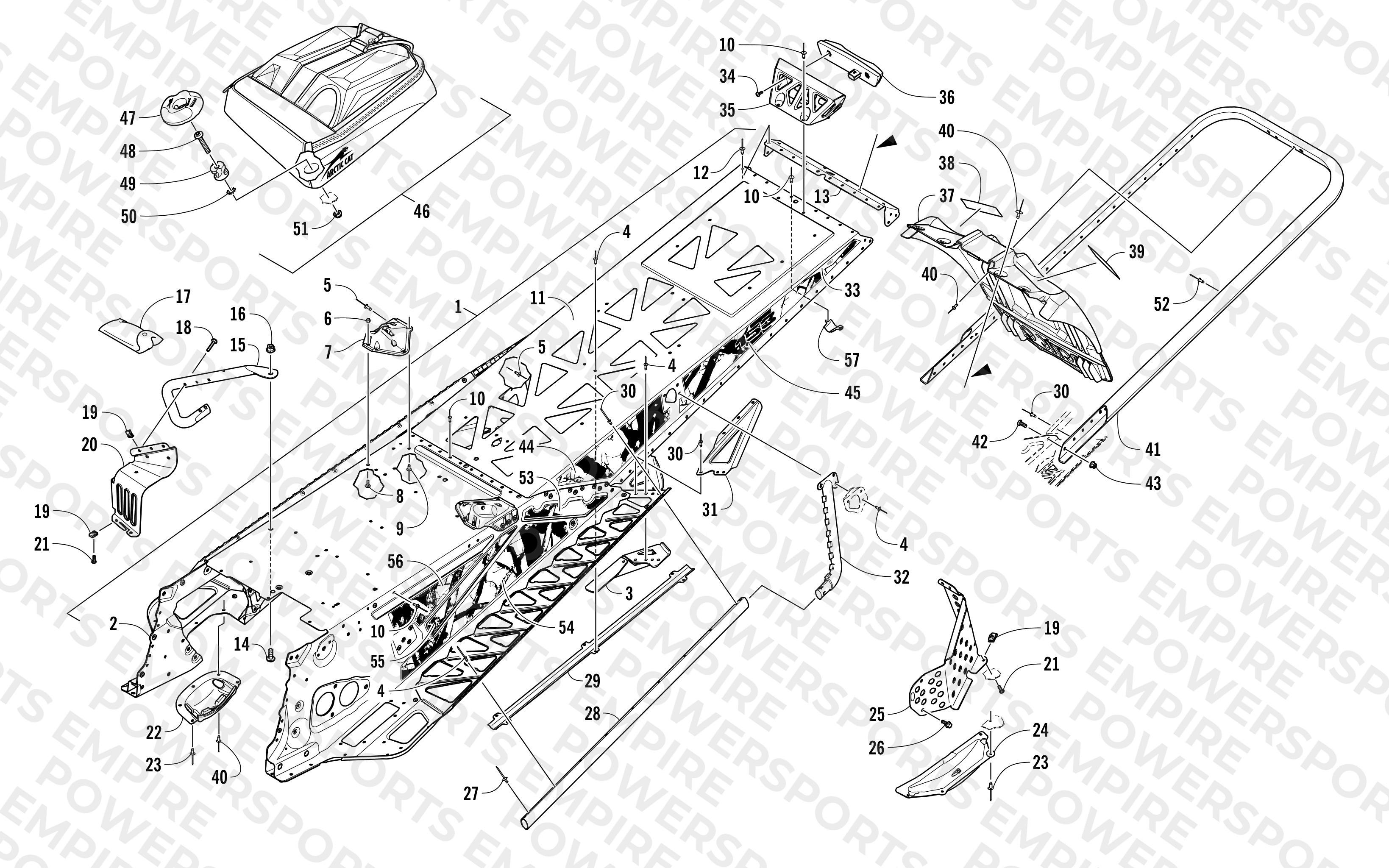 TUNNEL, REAR BUMPER, AND SNOWFLAP ASSEMBLY
