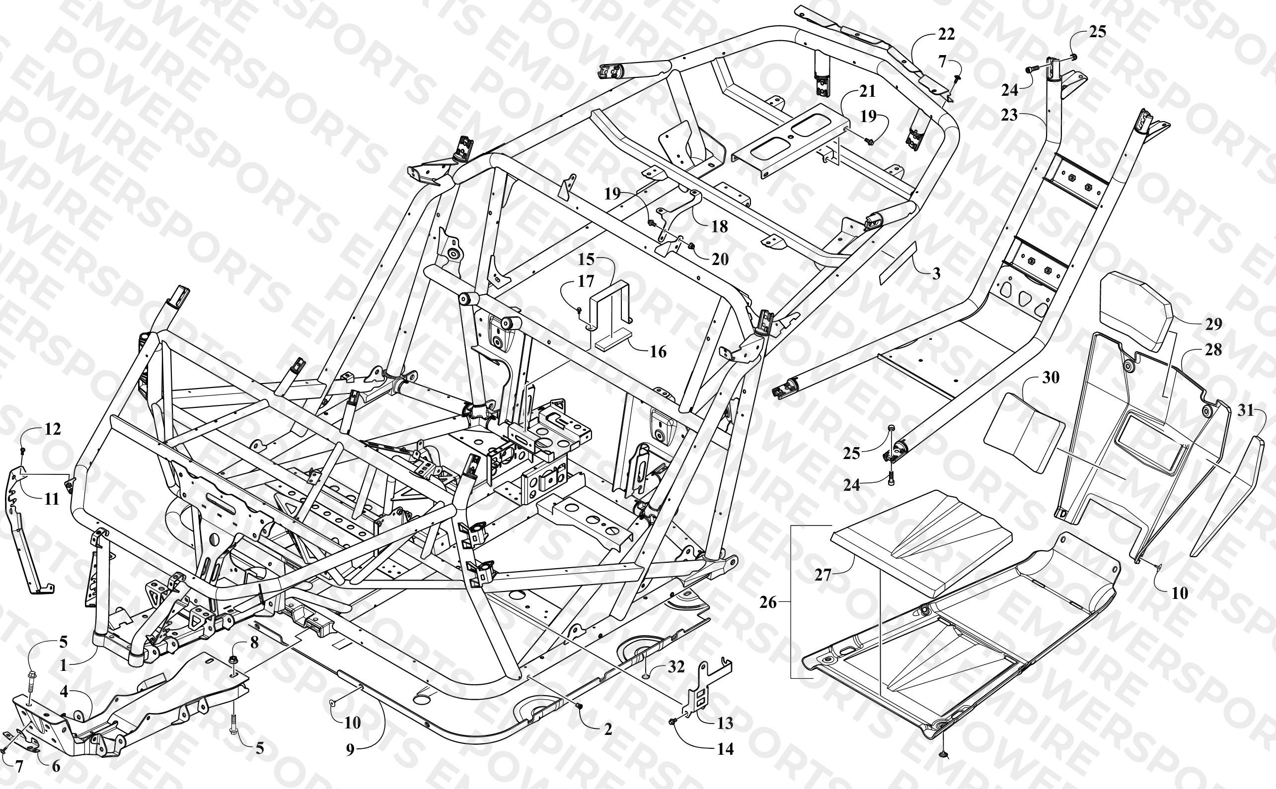 FRAME AND RELATED PARTS