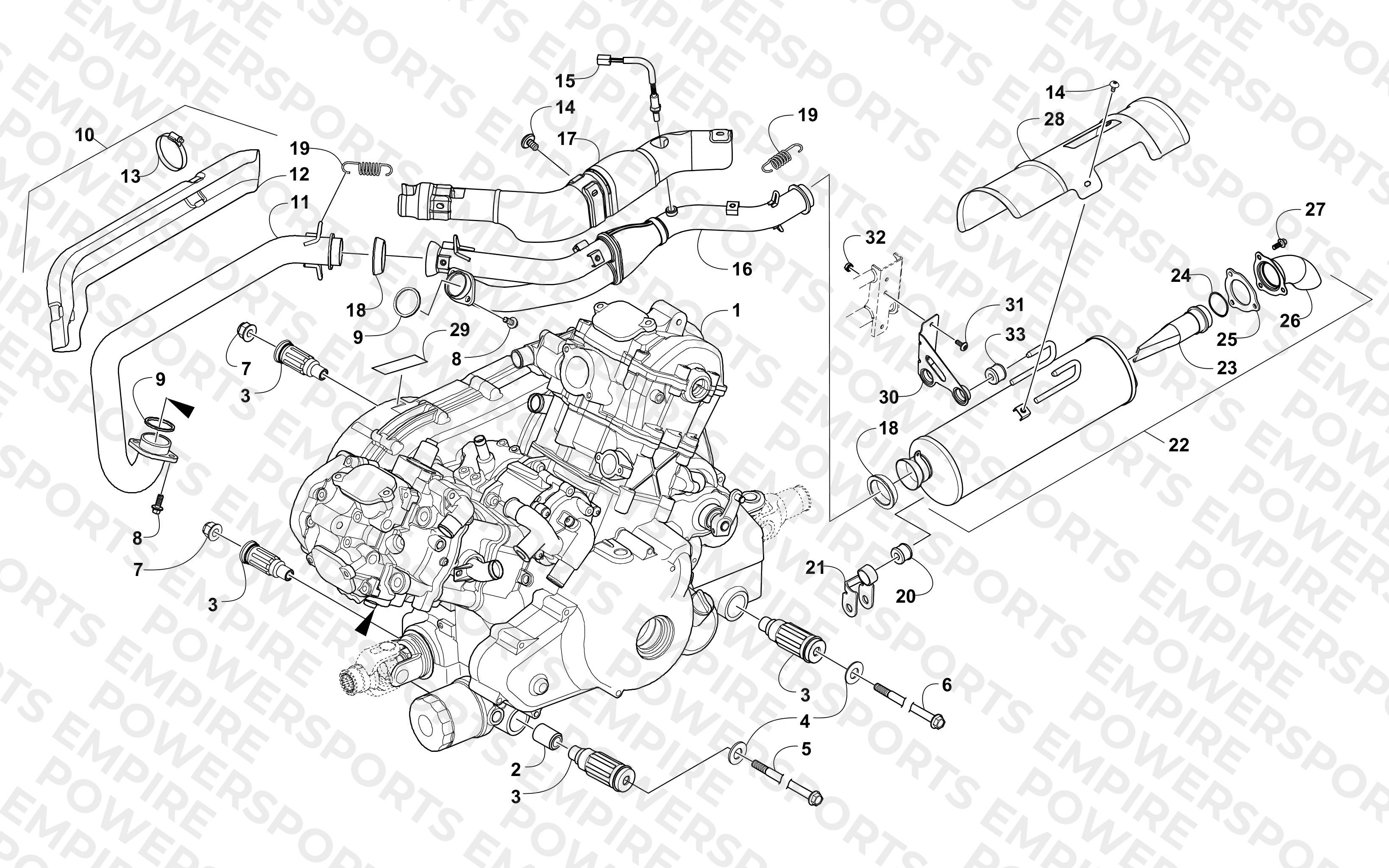 ENGINE AND EXHAUST
