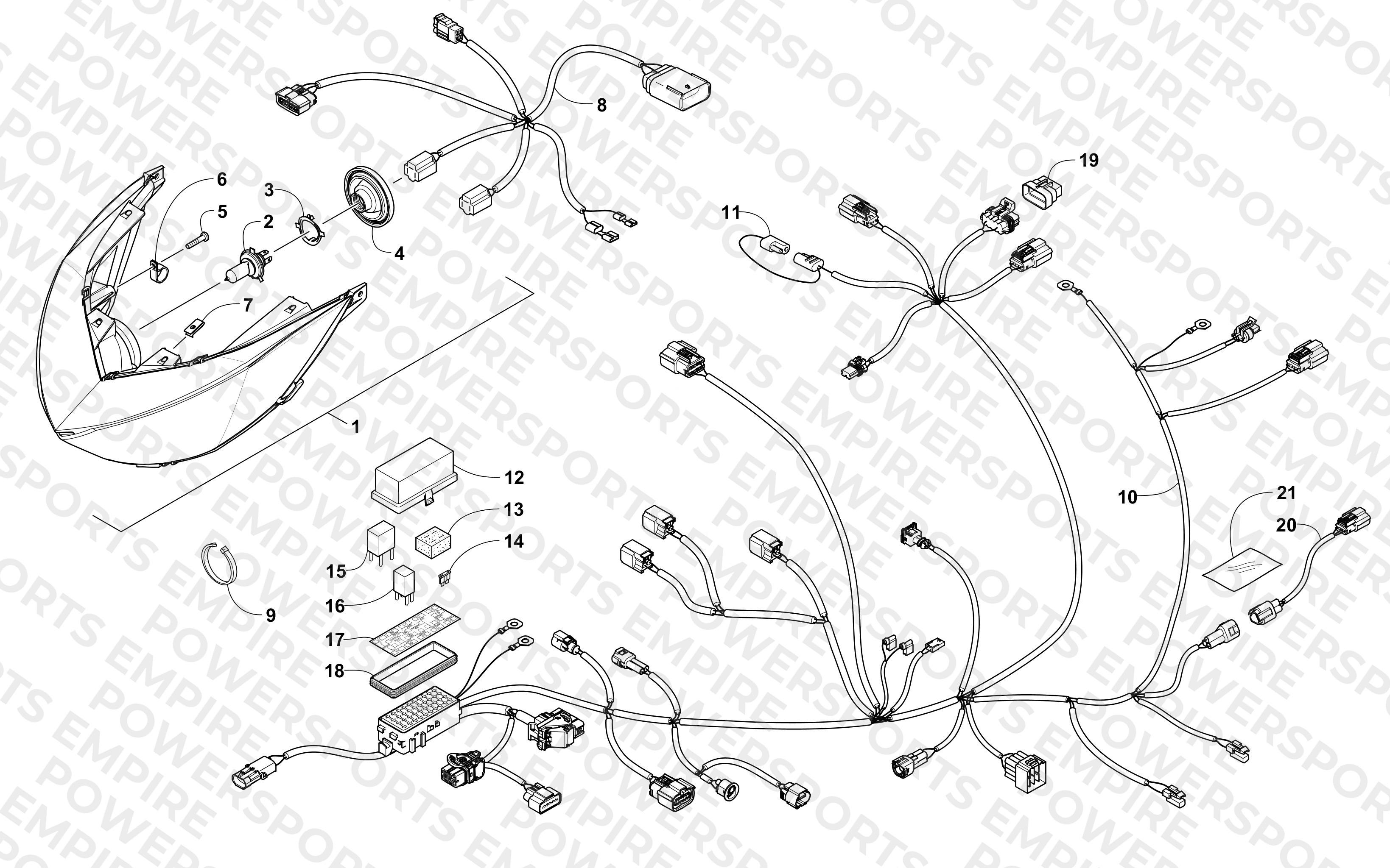 HEADLIGHT AND WIRING ASSEMBLIES