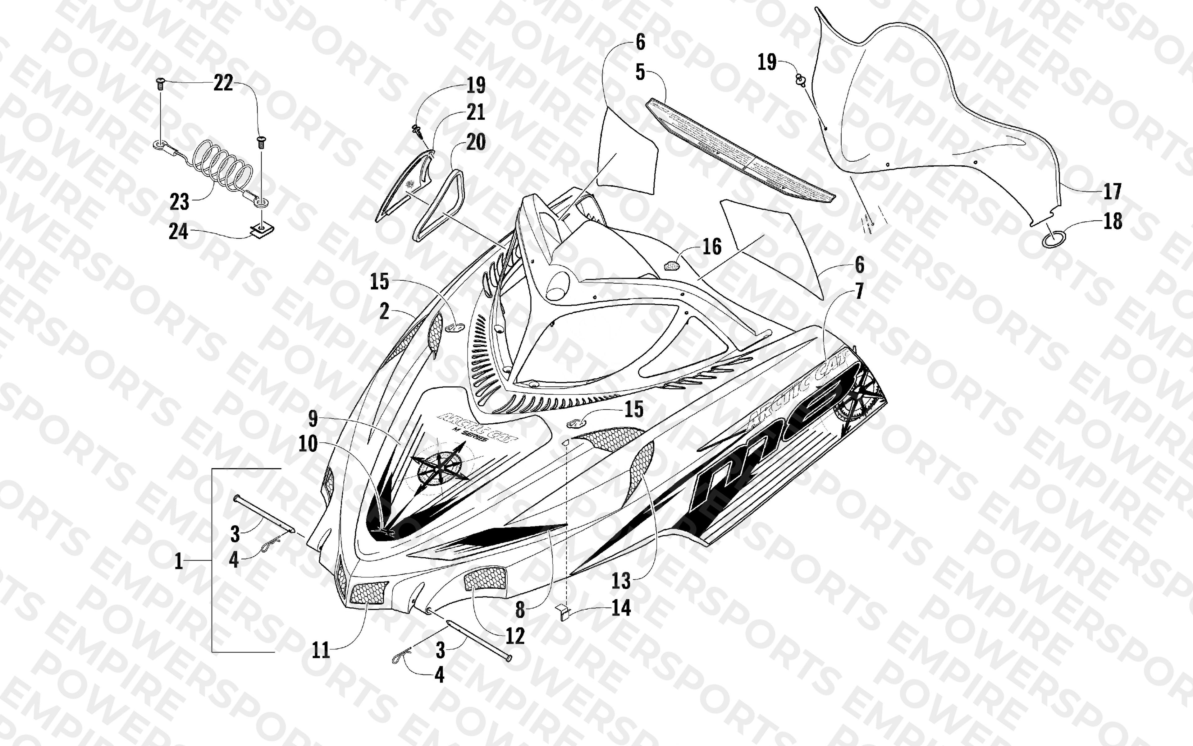 HOOD AND WINDSHIELD ASSEMBLY