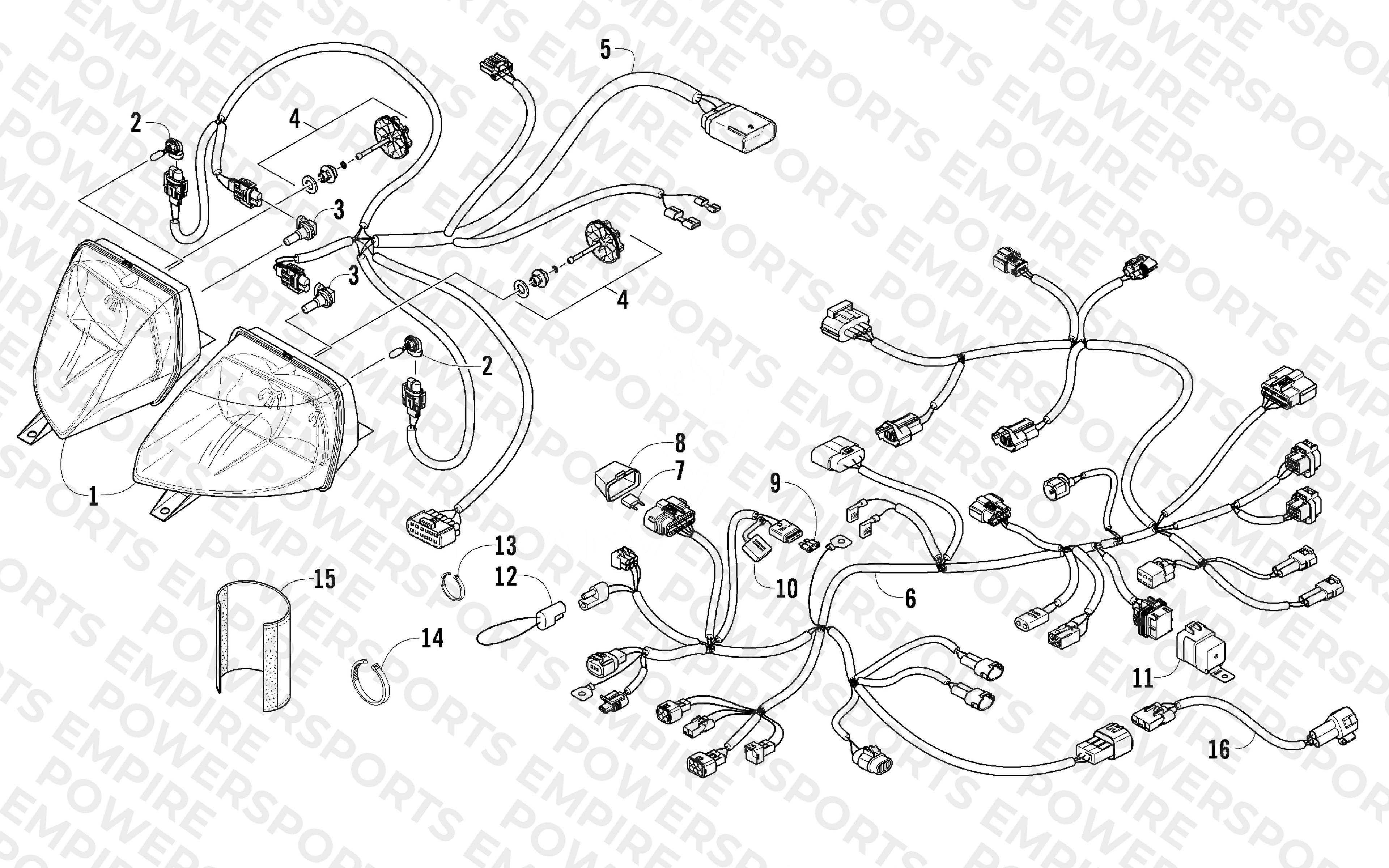 HEADLIGHT AND WIRING ASSEMBLIES