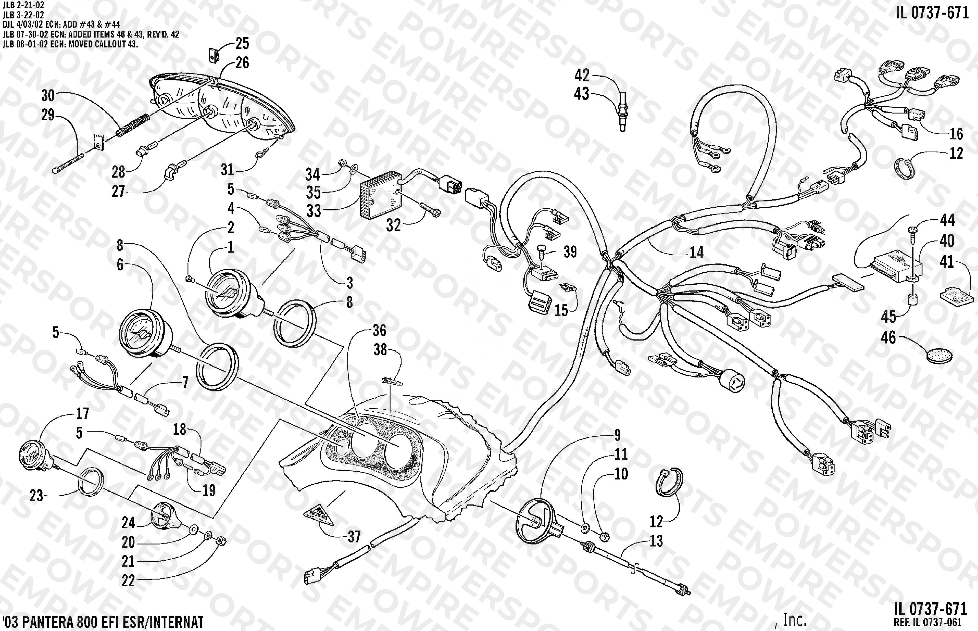 HEADLIGHT, INSTRUMENTS, AND WIRING ASSEMBLIES