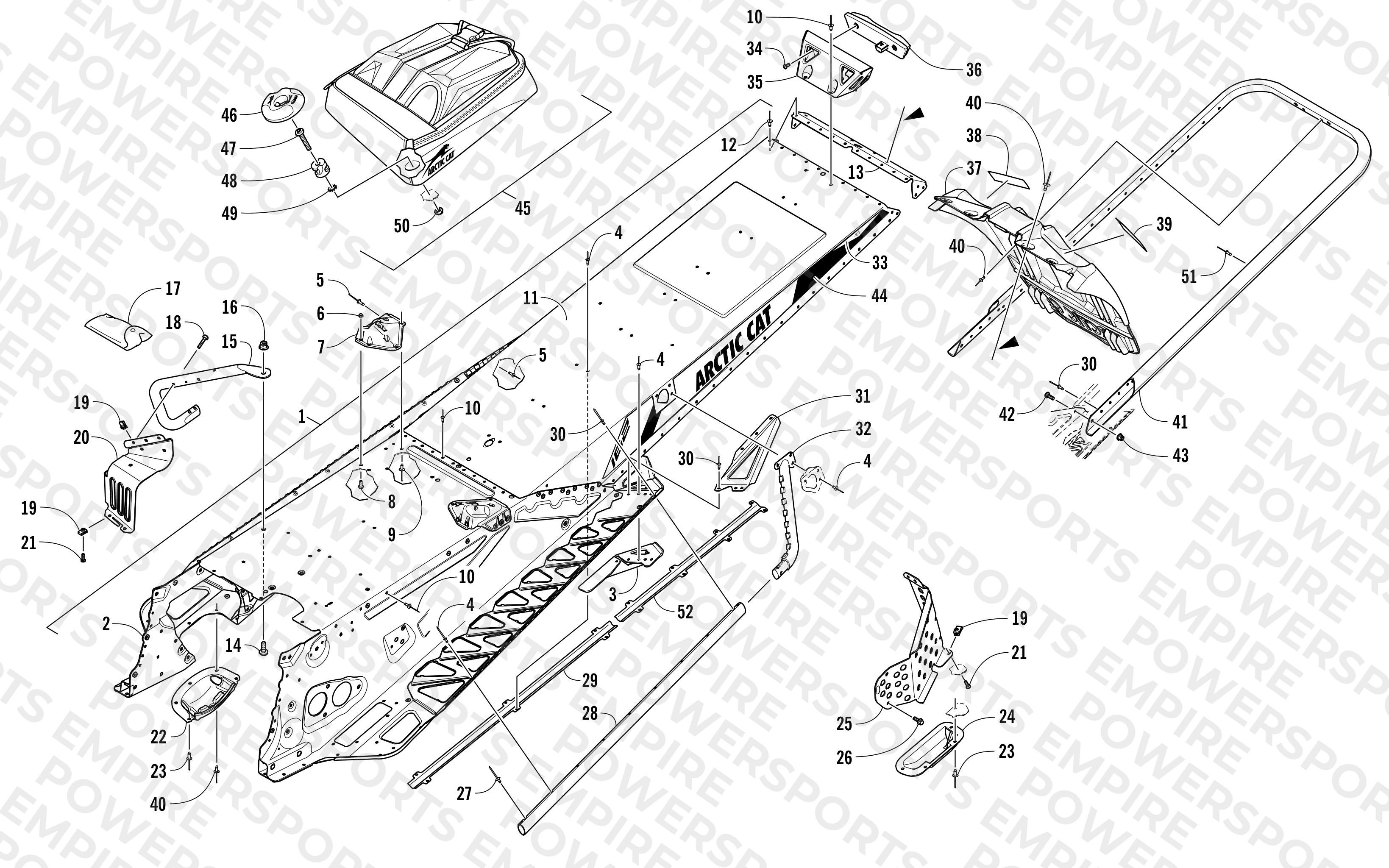 TUNNEL, REAR BUMPER, AND SNOWFLAP ASSEMBLY
