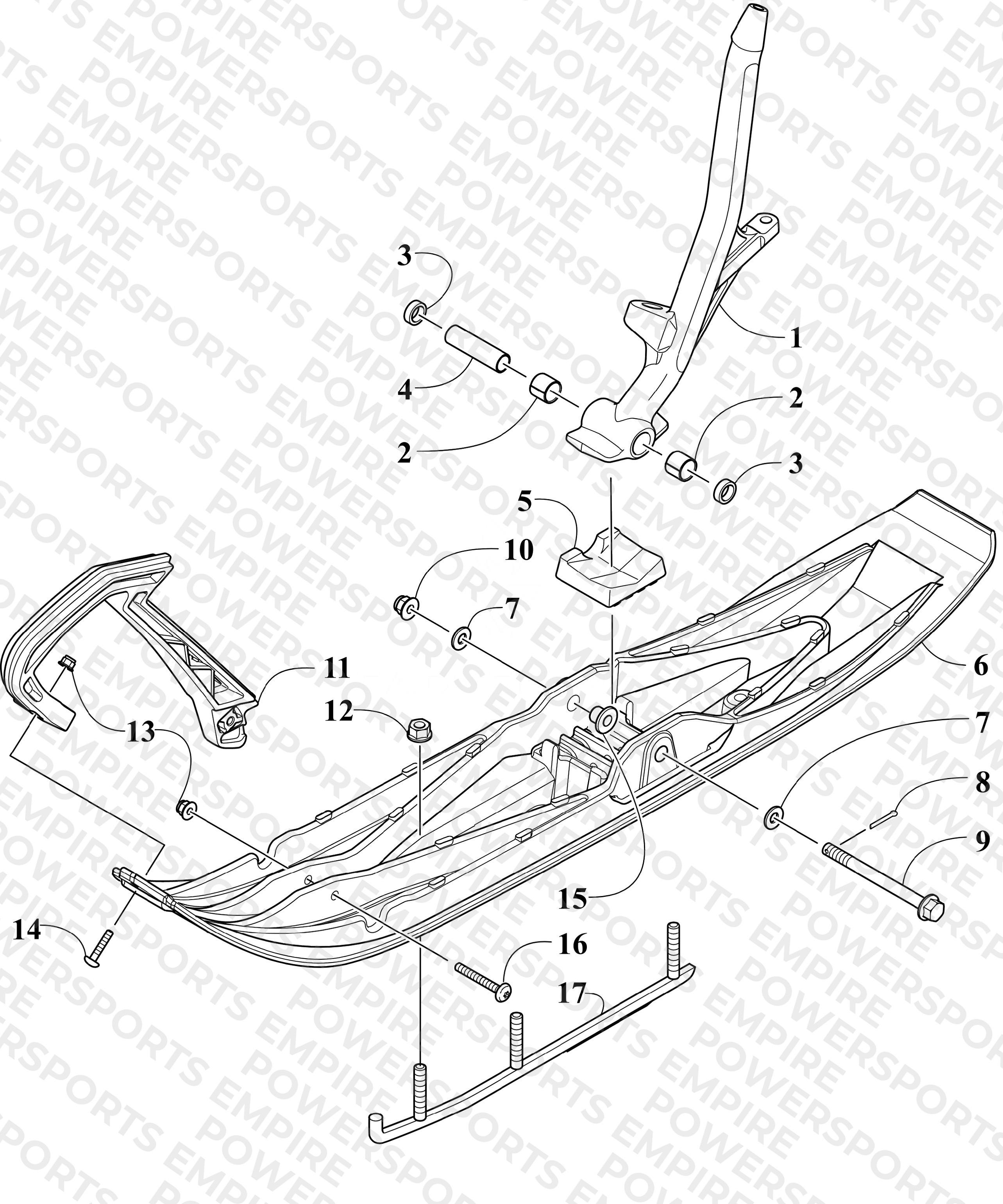 SKI AND SPINDLE ASSEMBLY